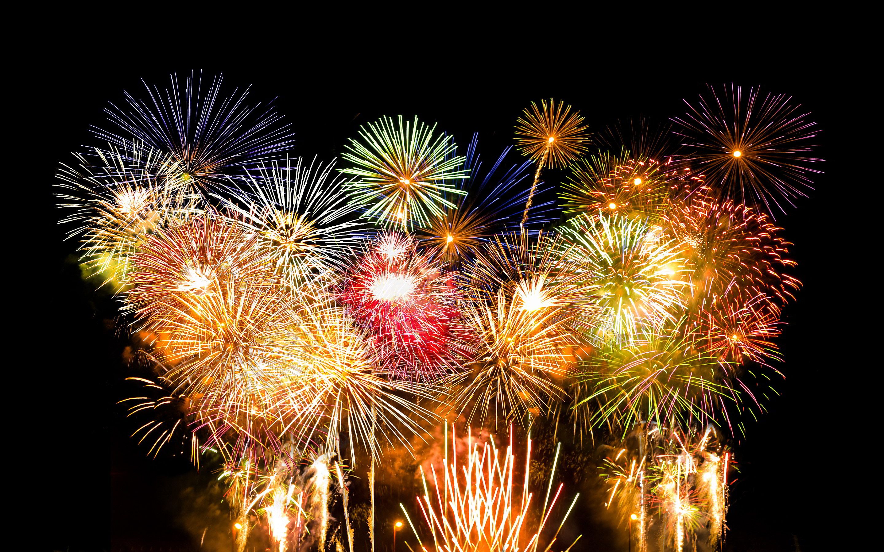 HD wallpaper, Fireworks, Colored