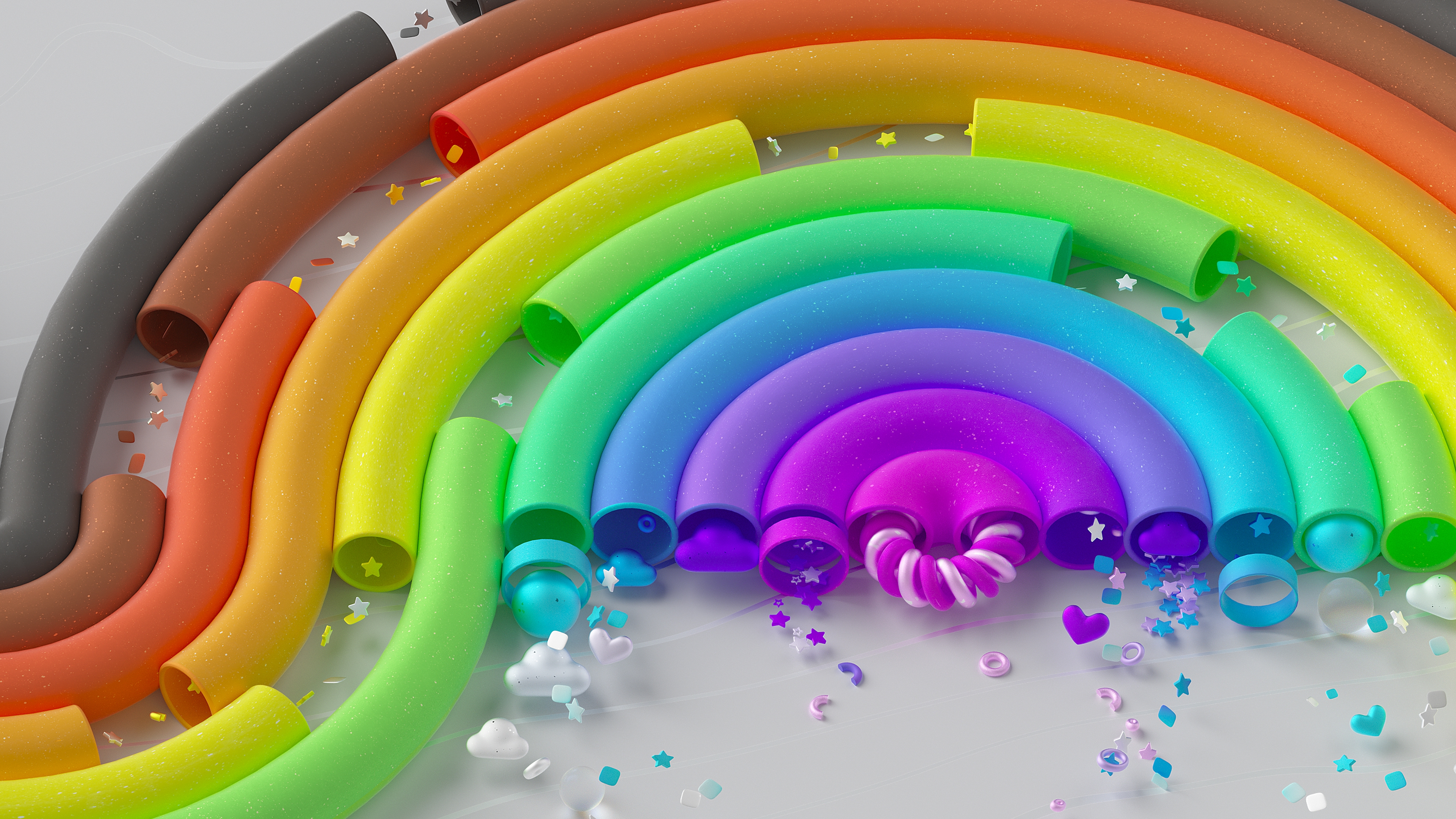 HD wallpaper, Microsoft Design, Lgbtq, Abstract Rainbow, 3D Background, Microsoft Pride, Surreal, Colorful Background, Aesthetic