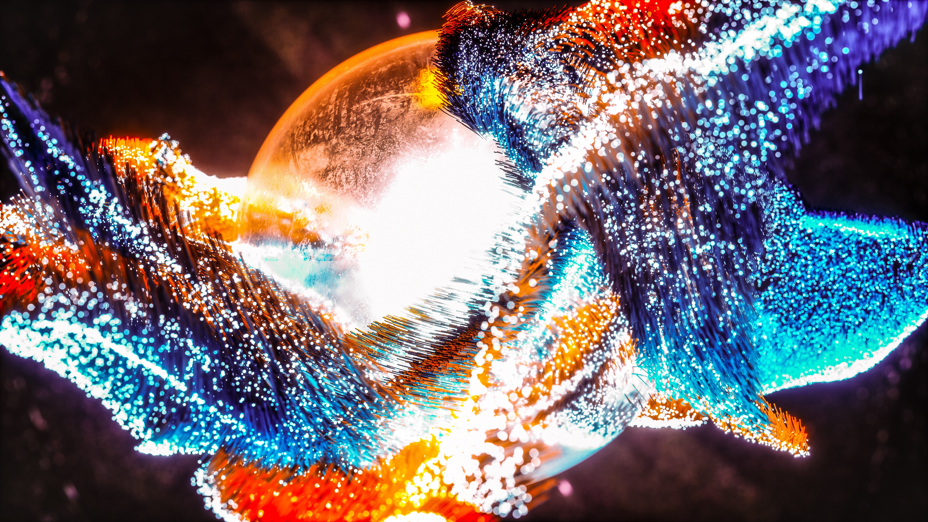 HD wallpaper, Colorful, Bright, Psychedelic, Particle Explosion, 3D