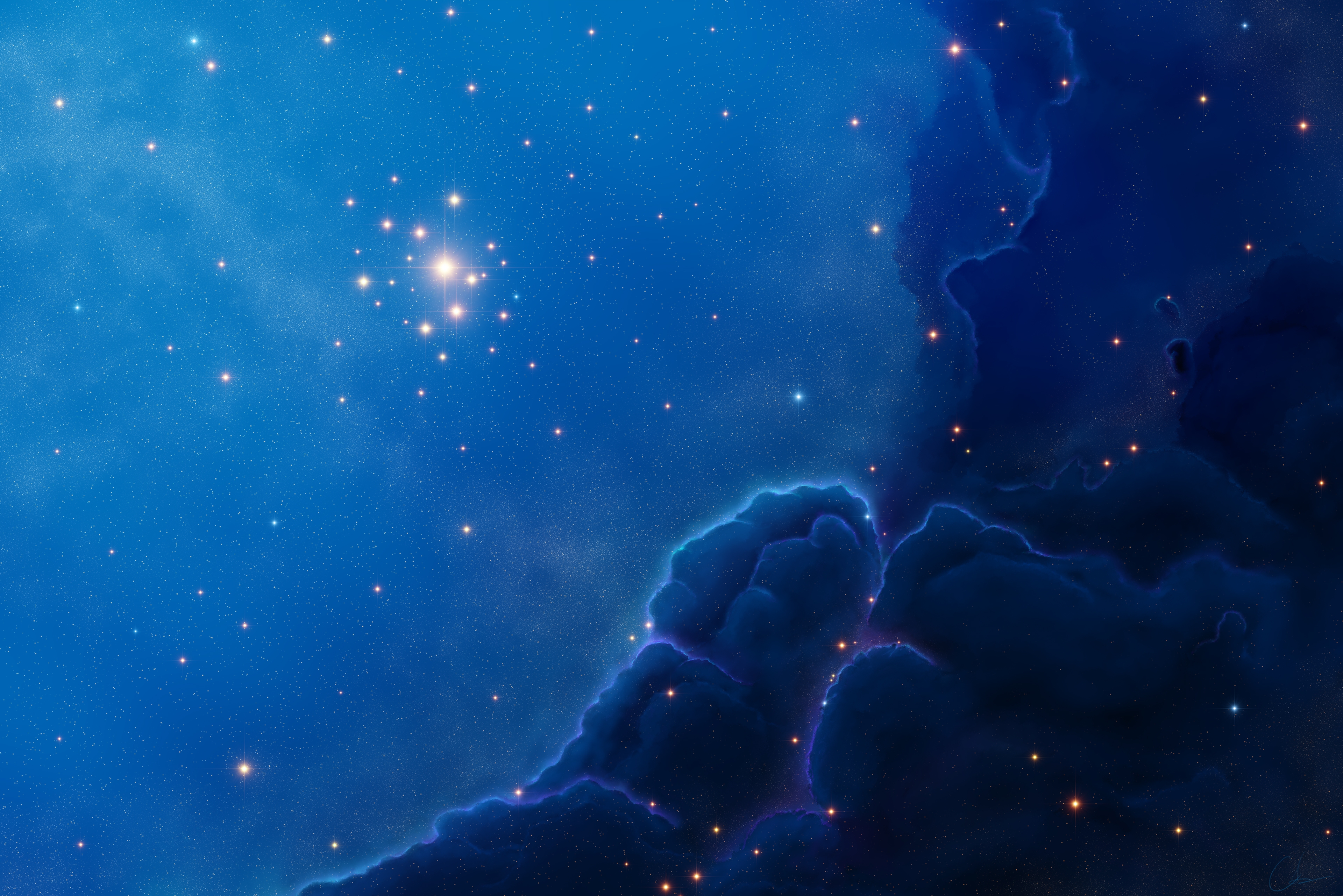 HD wallpaper, Night Sky, Constellation, Stars In Sky, Nebula, Blue Background
