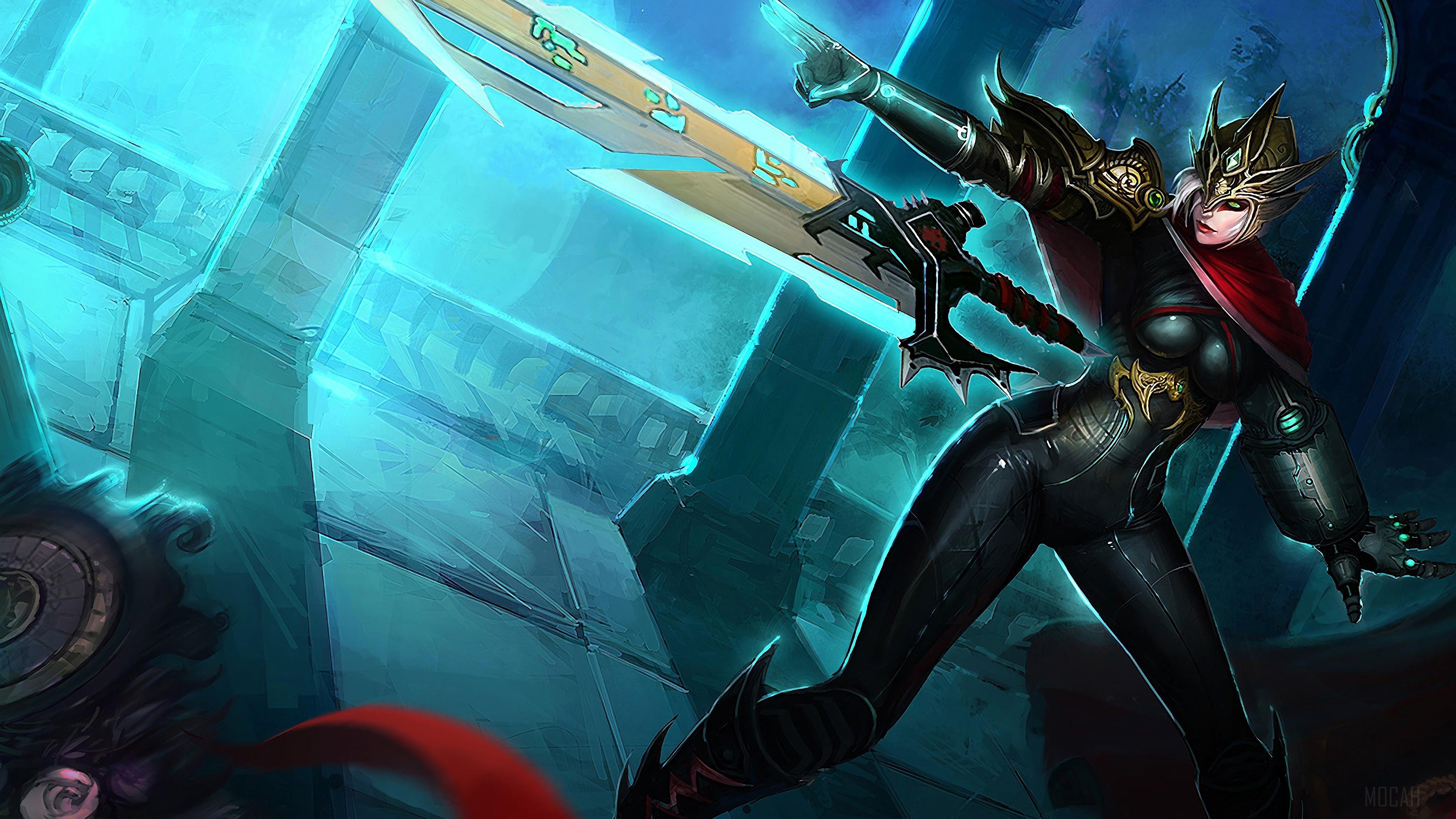 HD wallpaper, Crimson Elite Riven Lol Splash Art League Of Legends 4K