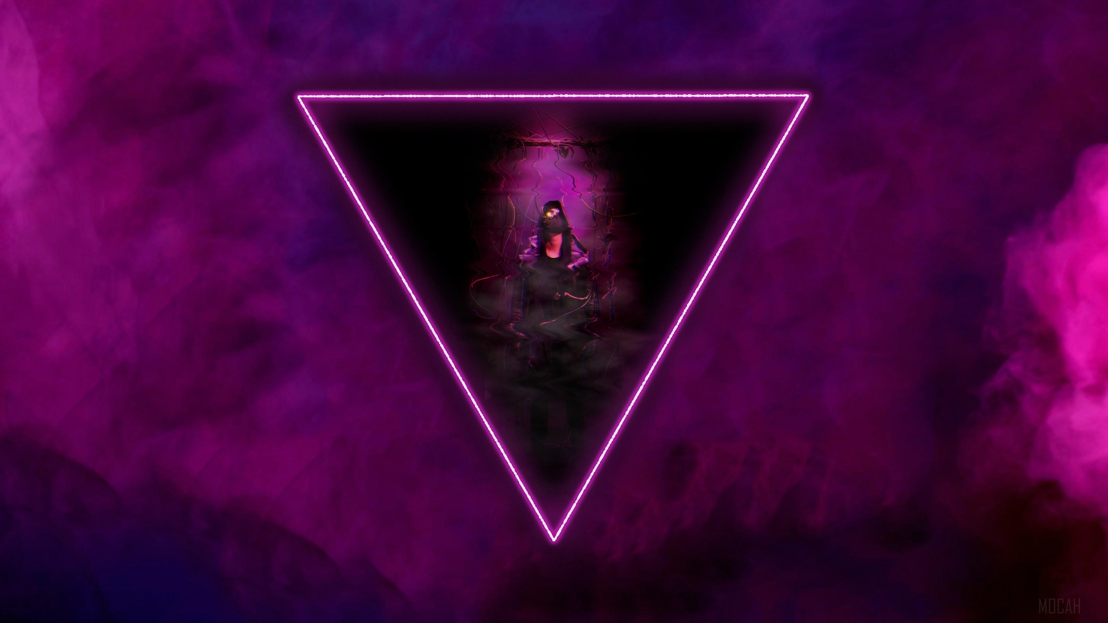 HD wallpaper, Cyberpunk Abstract Triangle Darkness 4K