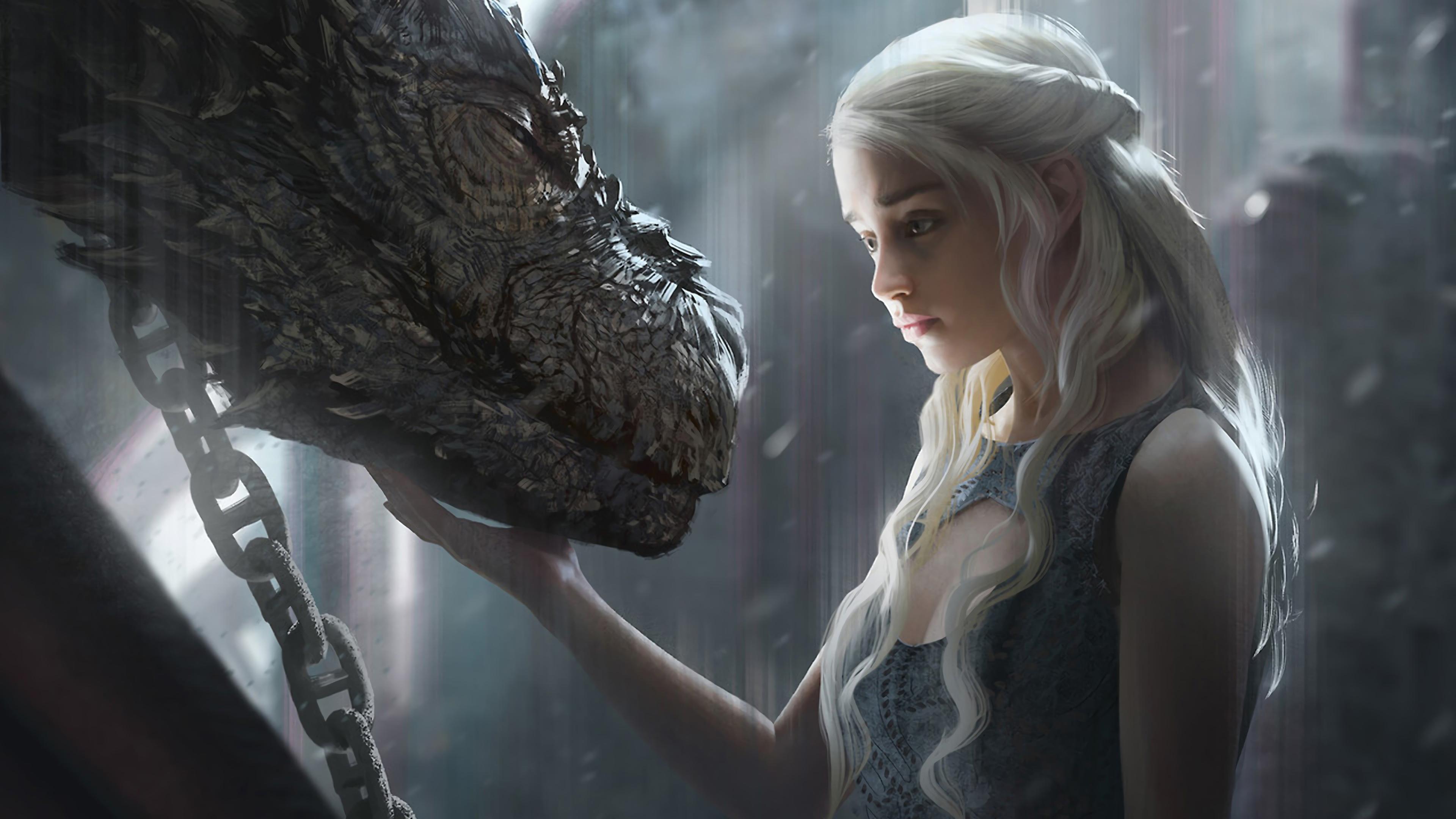HD wallpaper, 4K, Dragon, Daenerys Targaryen, Game Of Thrones