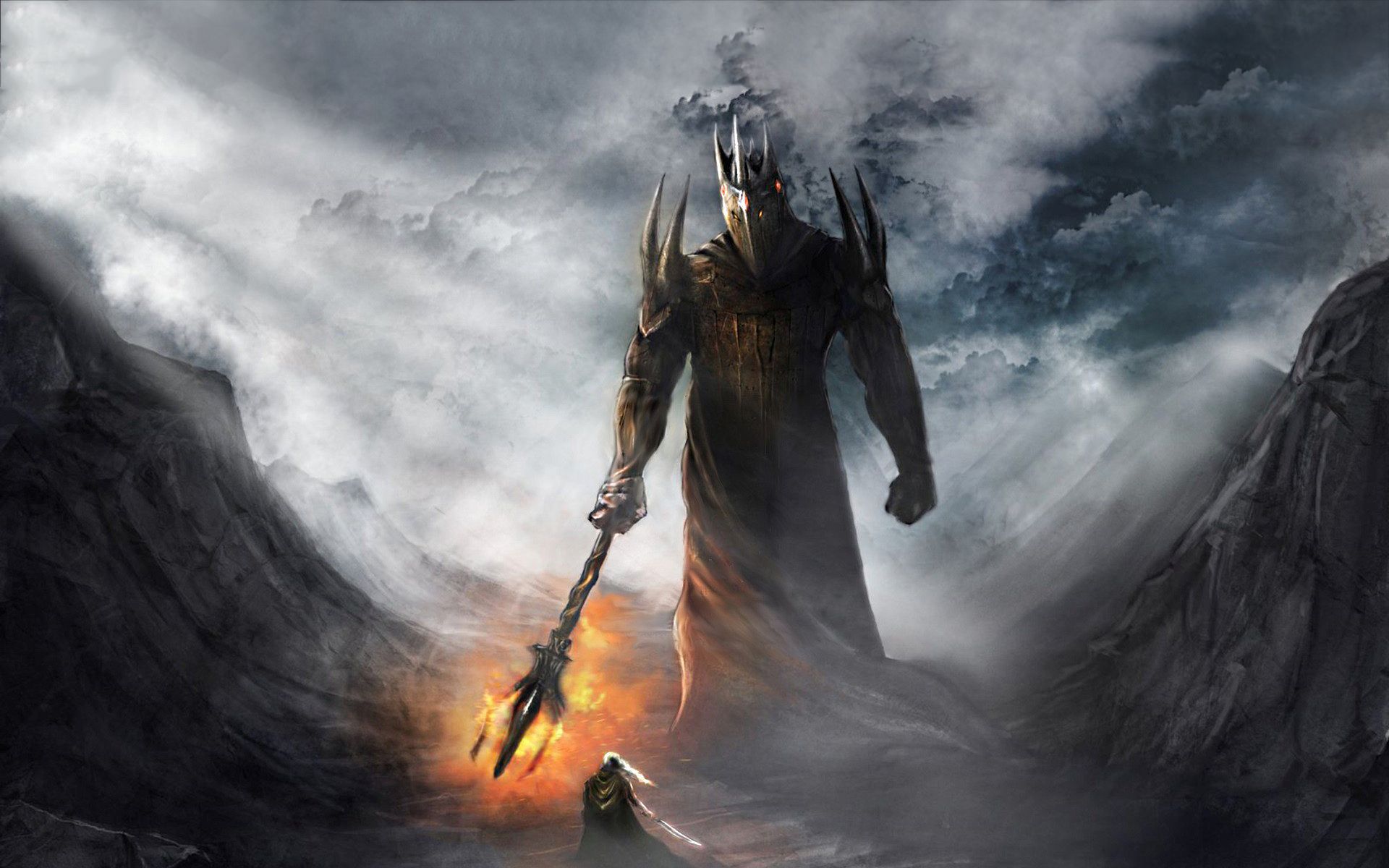HD wallpaper, Fingolfin, Lord, Vs, Dark, Morgoth