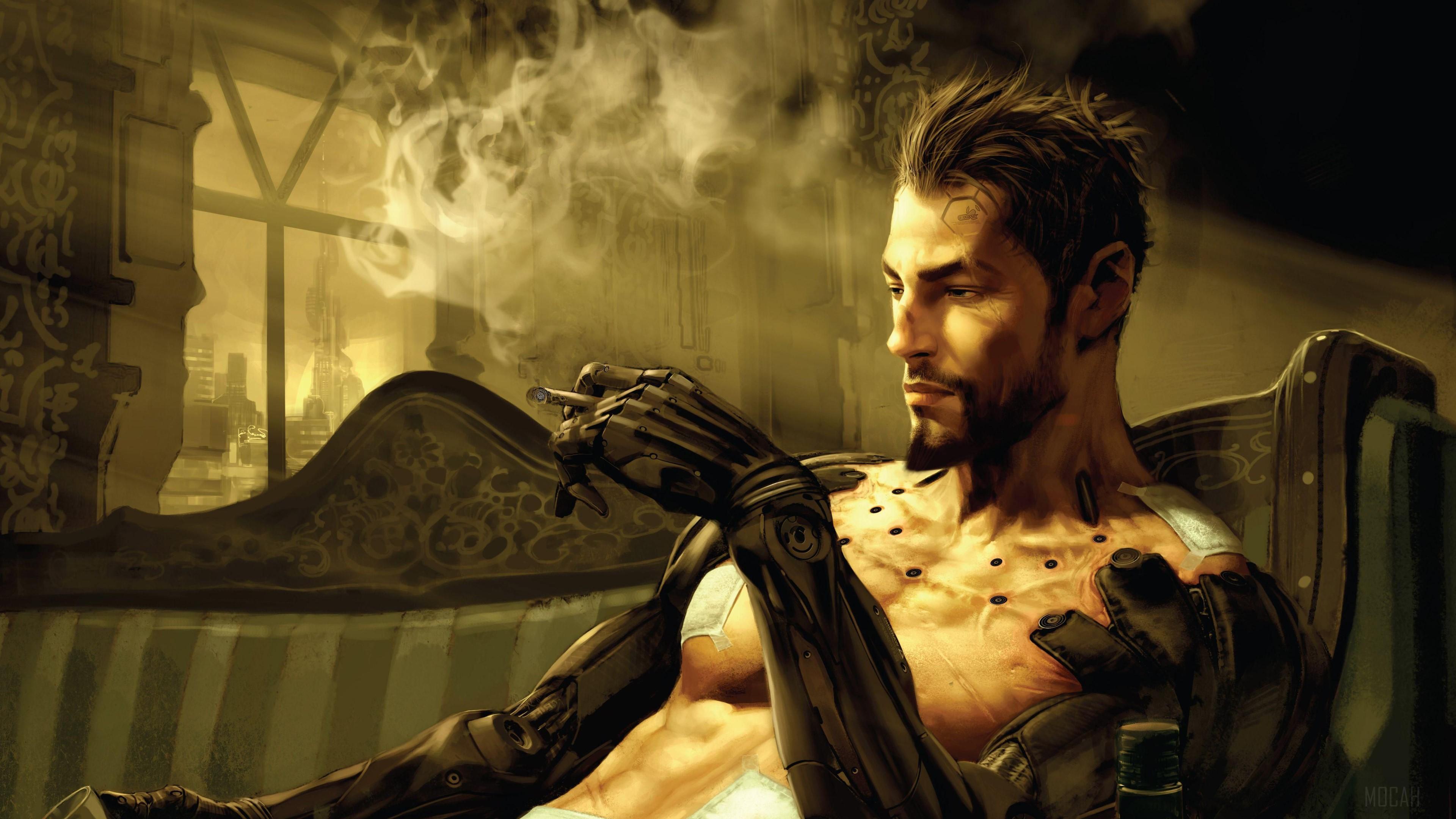 HD wallpaper, Deus Ex Manking Divided Smoking And Chill 4K