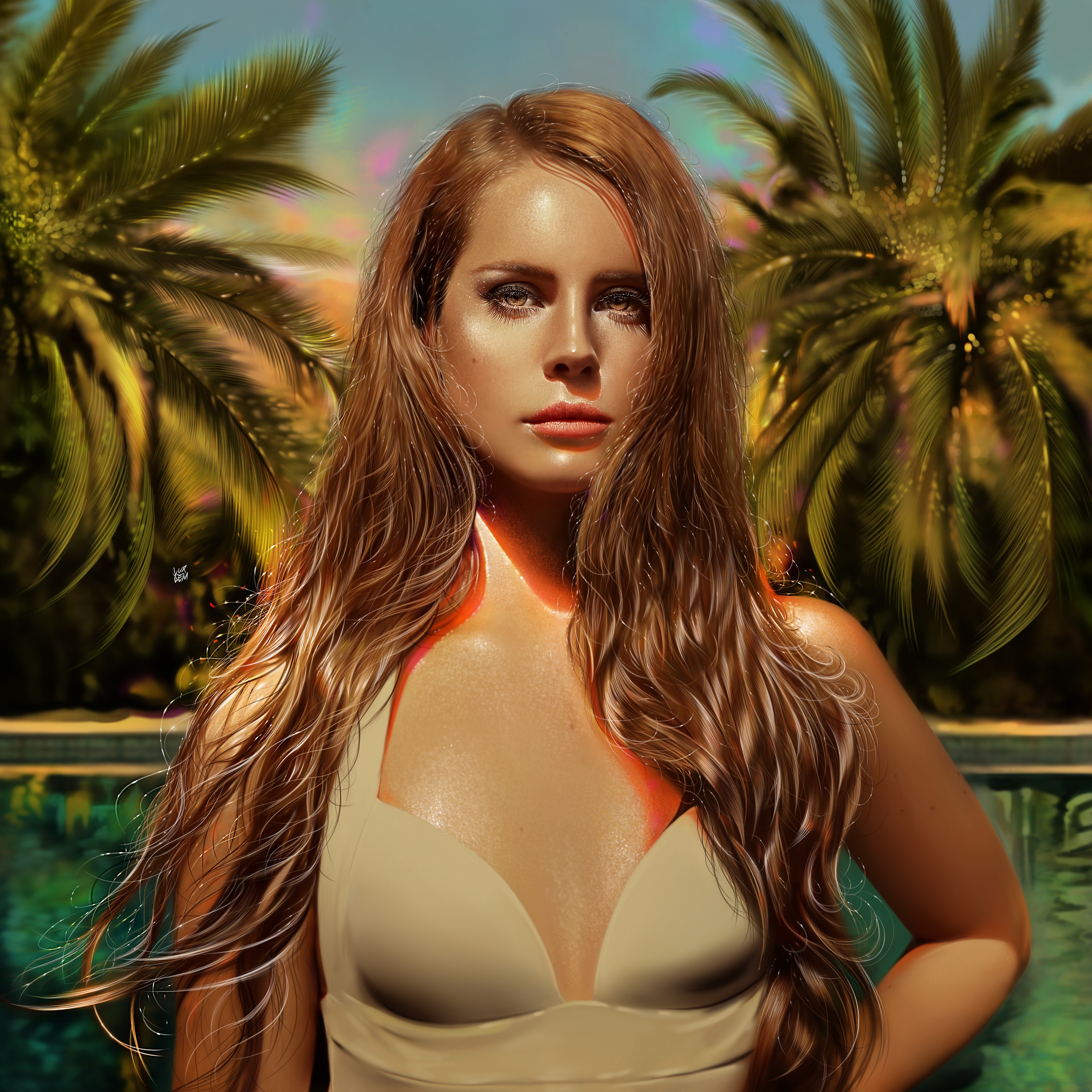HD wallpaper, Lana Del Rey, American Singer, Digital Art, Portrait