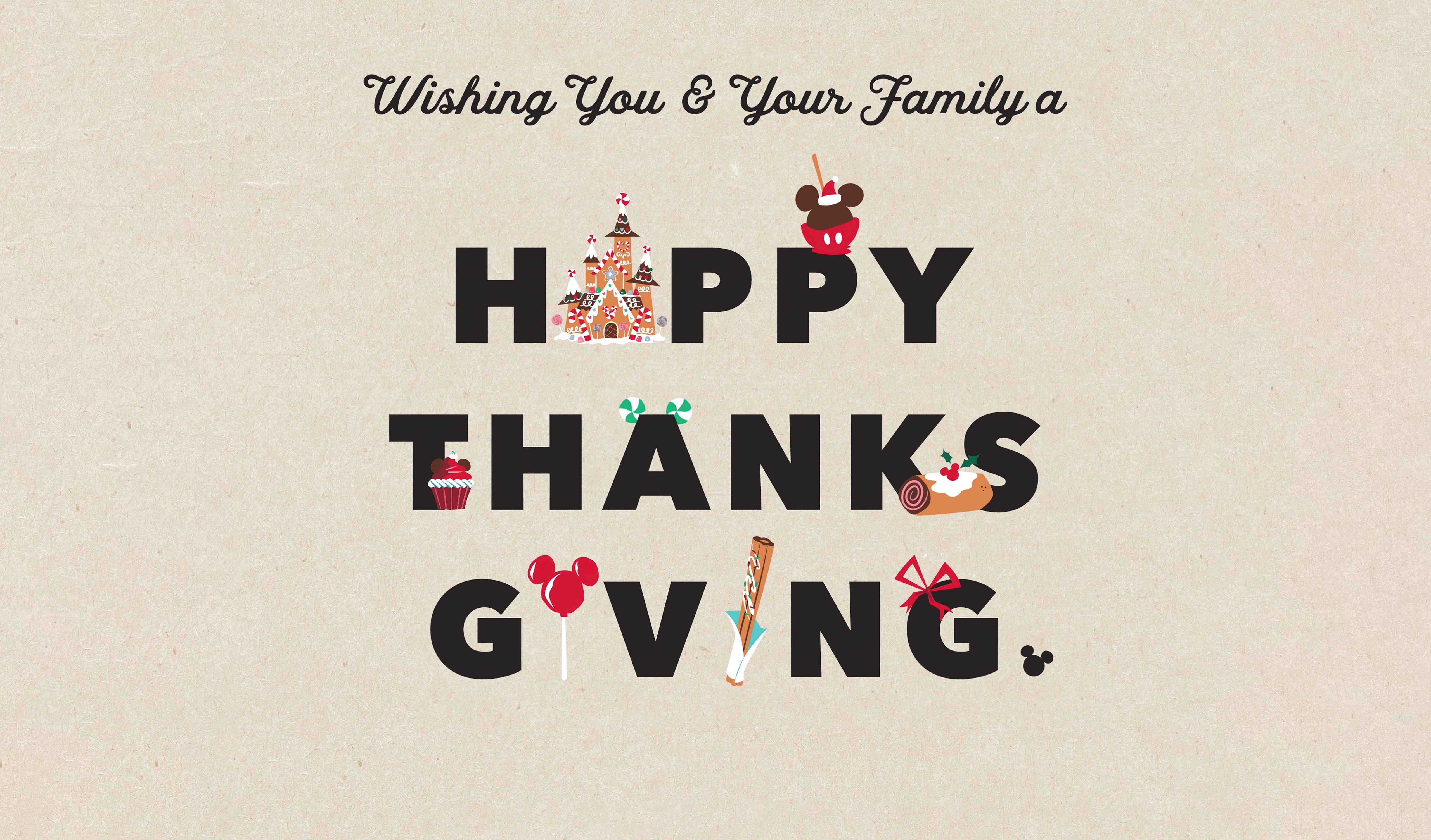 HD wallpaper, Typography, Happy Thanksgiving, Disney, 5K