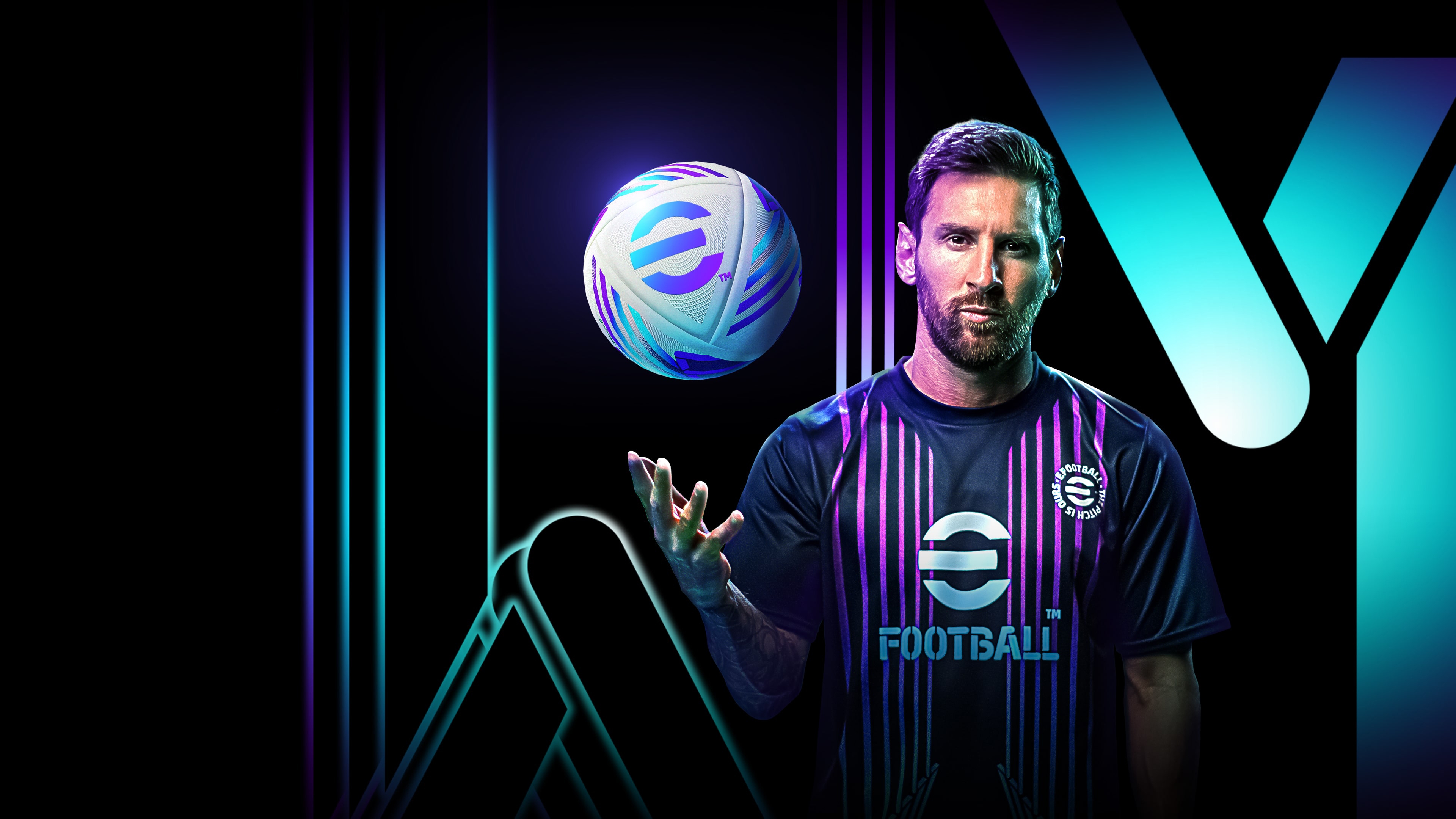 HD wallpaper, Video Game, Neon, Efootball 2024, Lionel Messi, Futbol