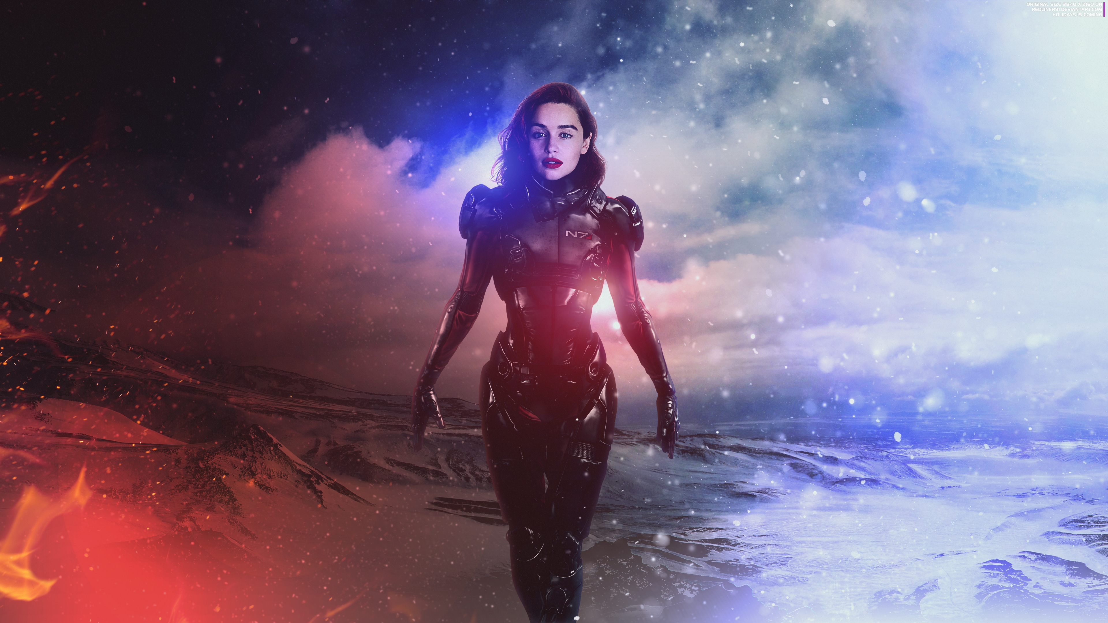 HD wallpaper, Commander Shepard, Female Shepard, Emilia Clarke