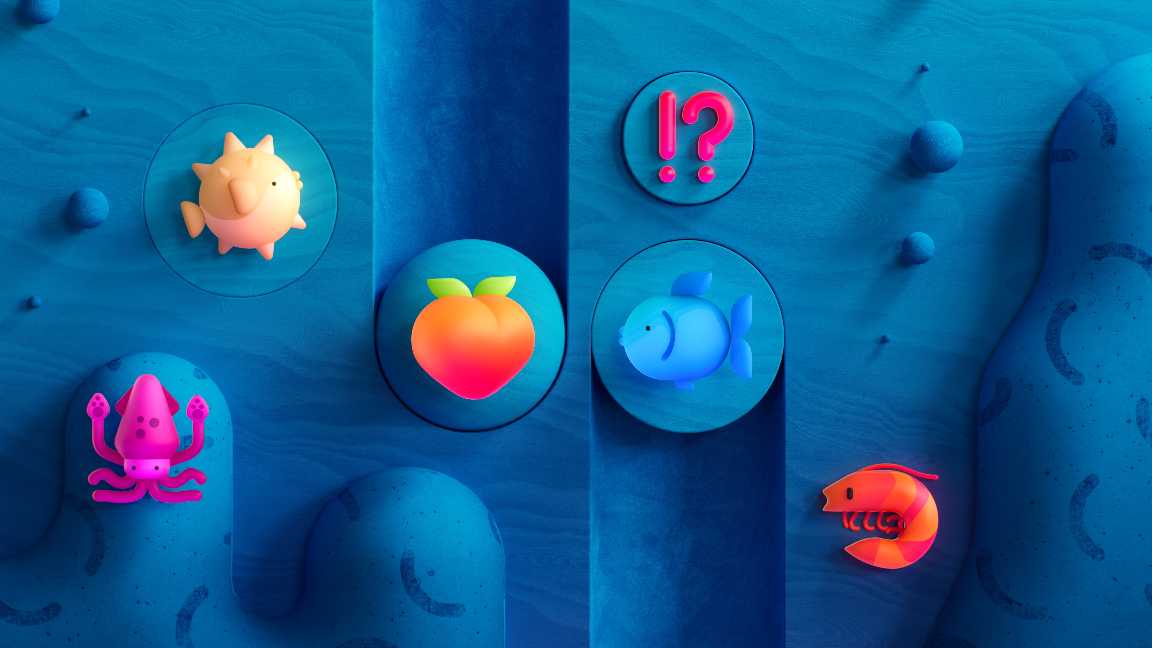 HD wallpaper, Emoticons, Blue Background, Emoji