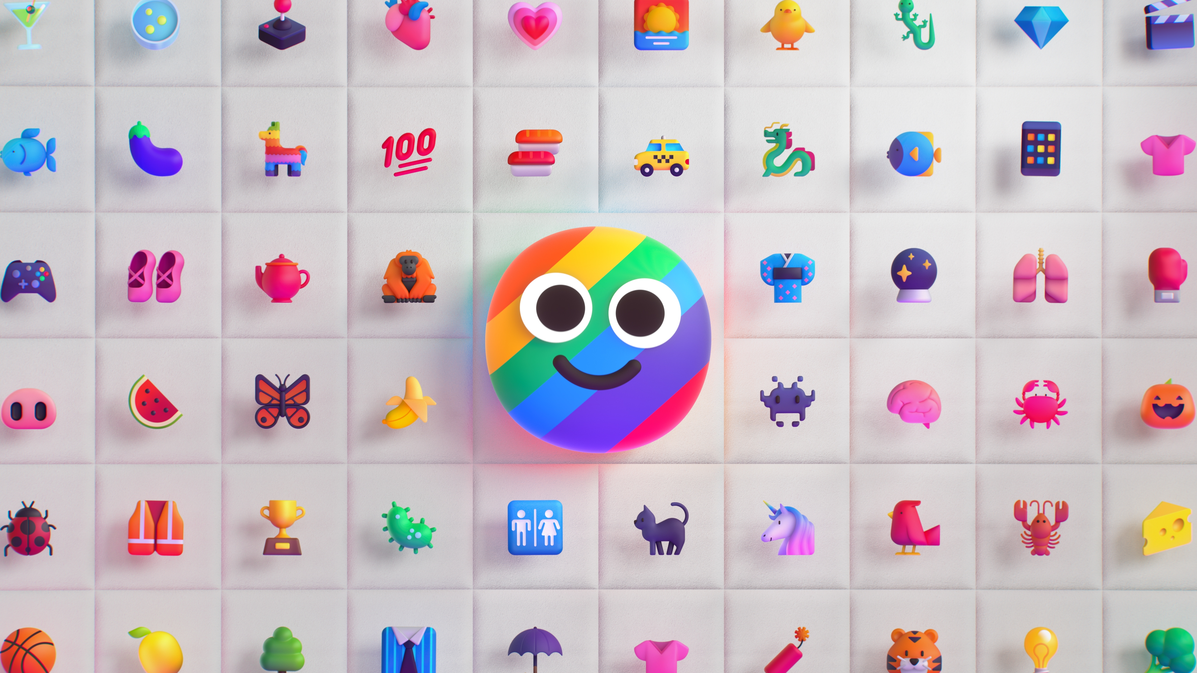 HD wallpaper, Emoji, Emoticons, Multicolor, Colorful Background, Cute Smiley
