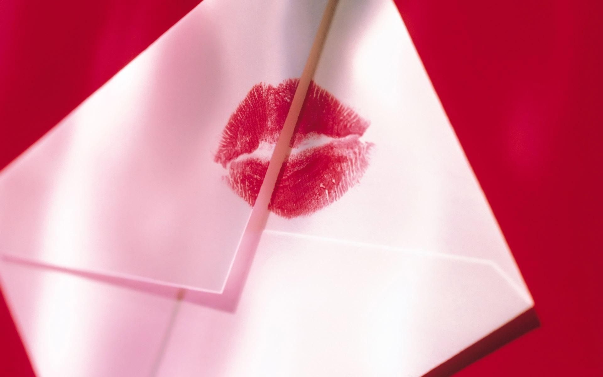 HD wallpaper, Lipstick, Envelope, Kiss