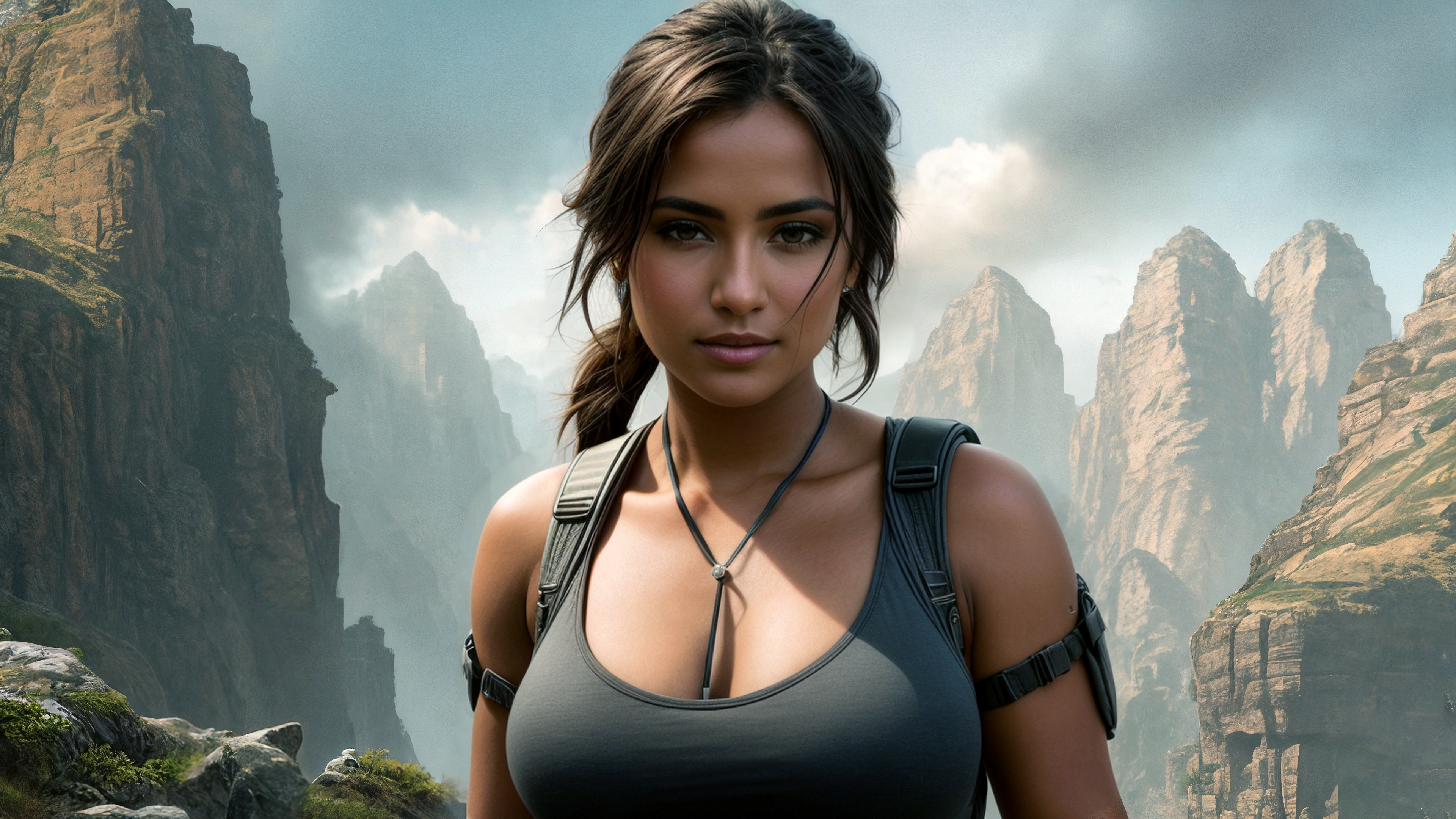 HD wallpaper, Stable Diffusion, Tomb Raider, Ai Art, Lara Croft, Explorer, Adventure