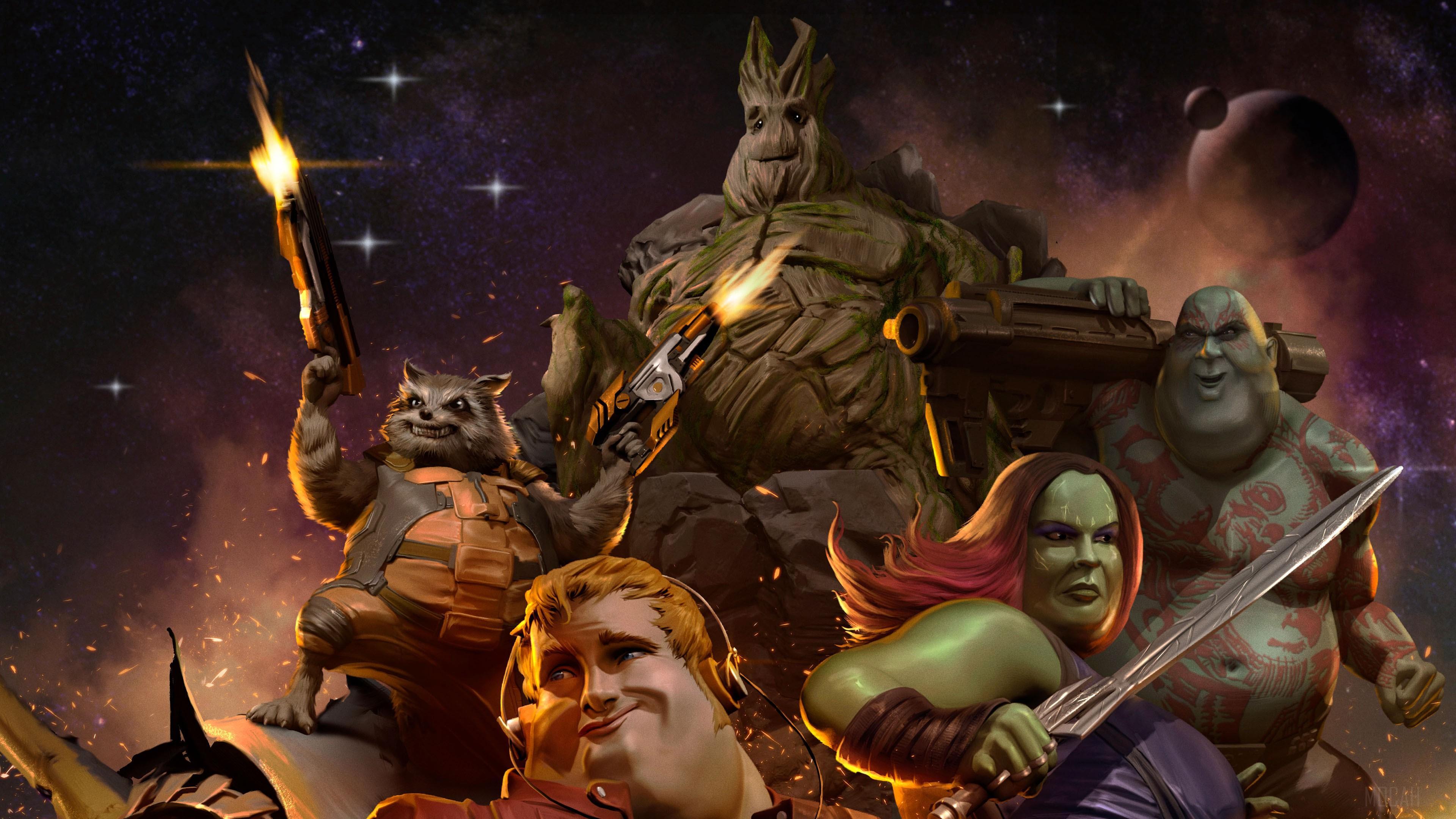HD wallpaper, Fat Guardians Of Galaxy Heroes 4K