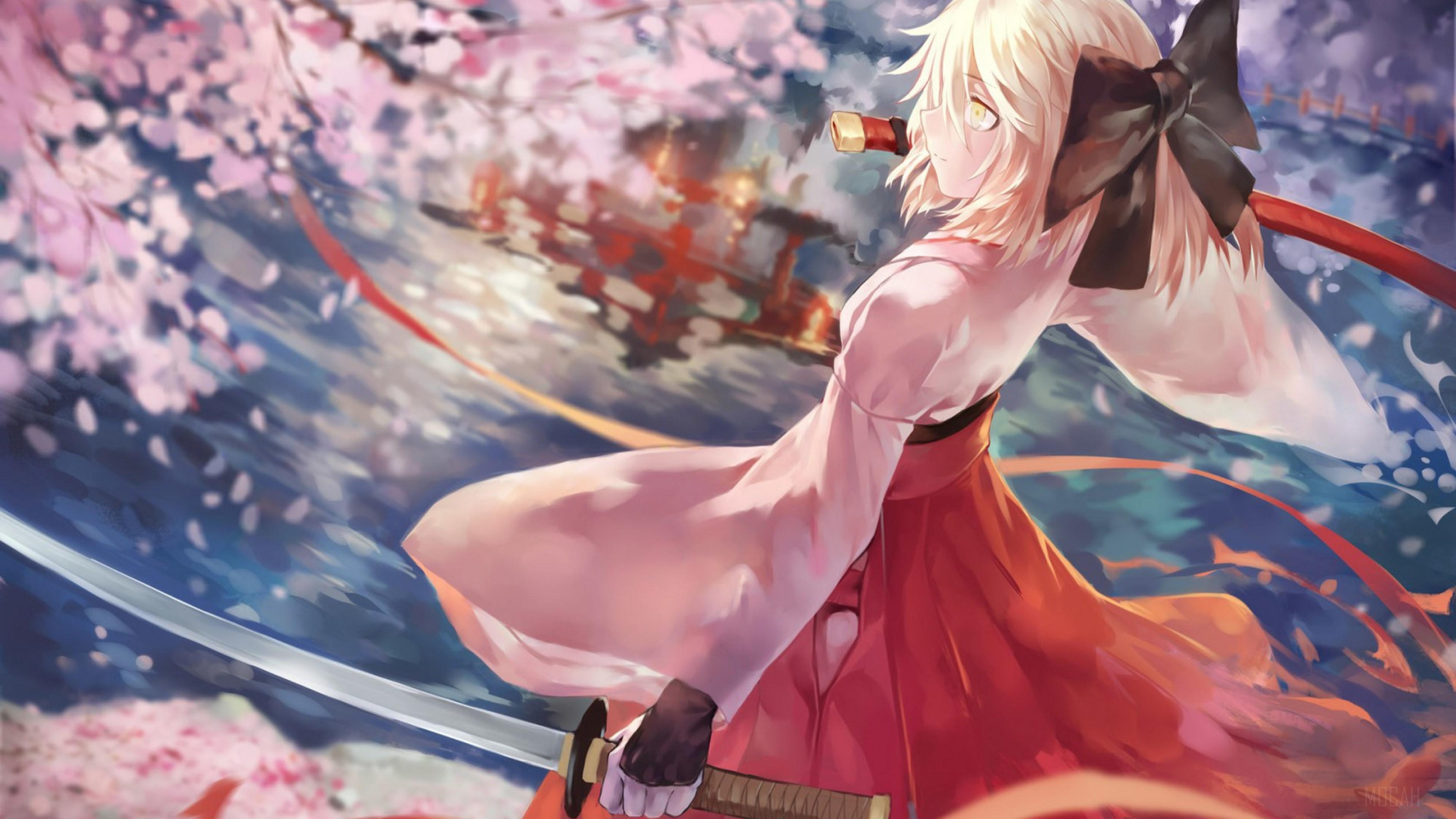 HD wallpaper, Fate Grand Order Sakura Saber 4K