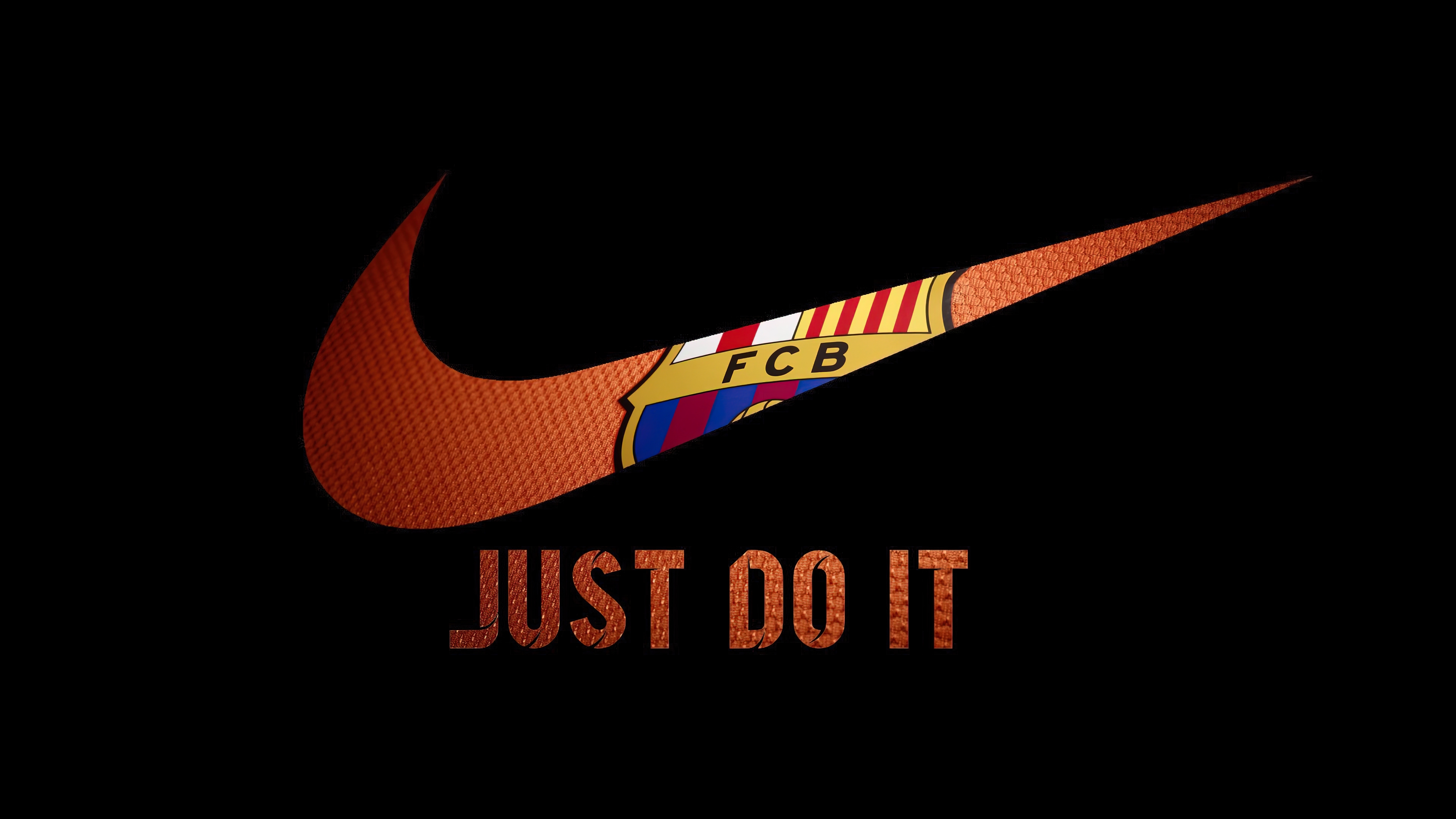 HD wallpaper, Amoled, Logo, Just Do It, Black Background, Nike, Fc Barcelona, Fcb