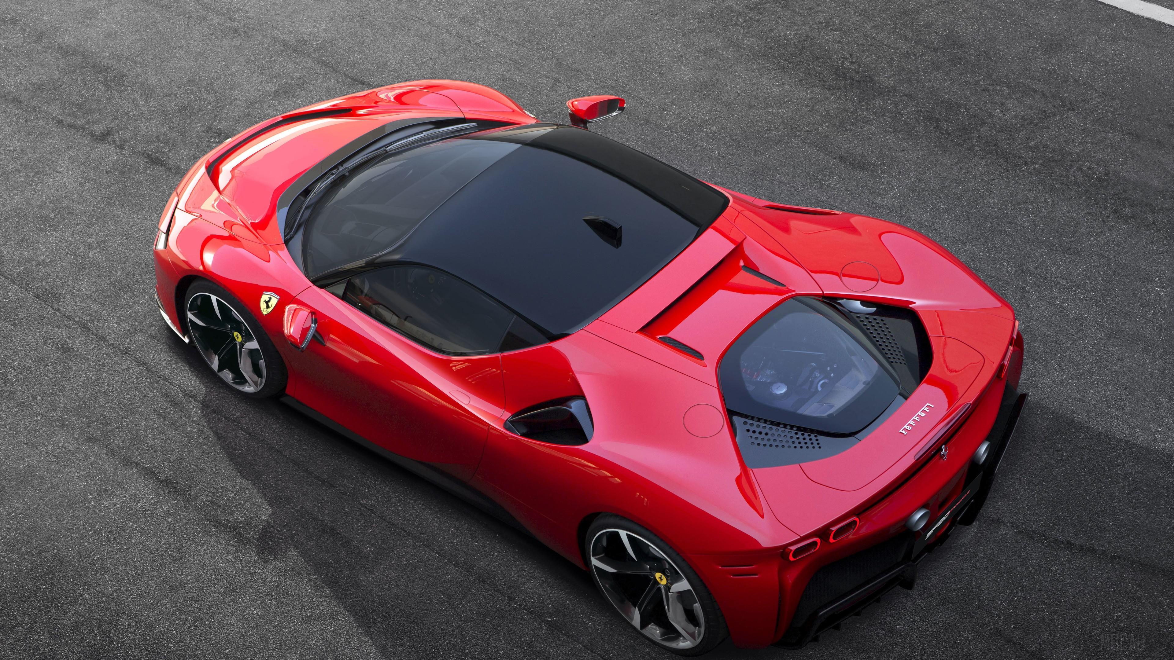 HD wallpaper, Ferrari Sf90 Stradale Assetto Fiorano 2019 Upper View 4K