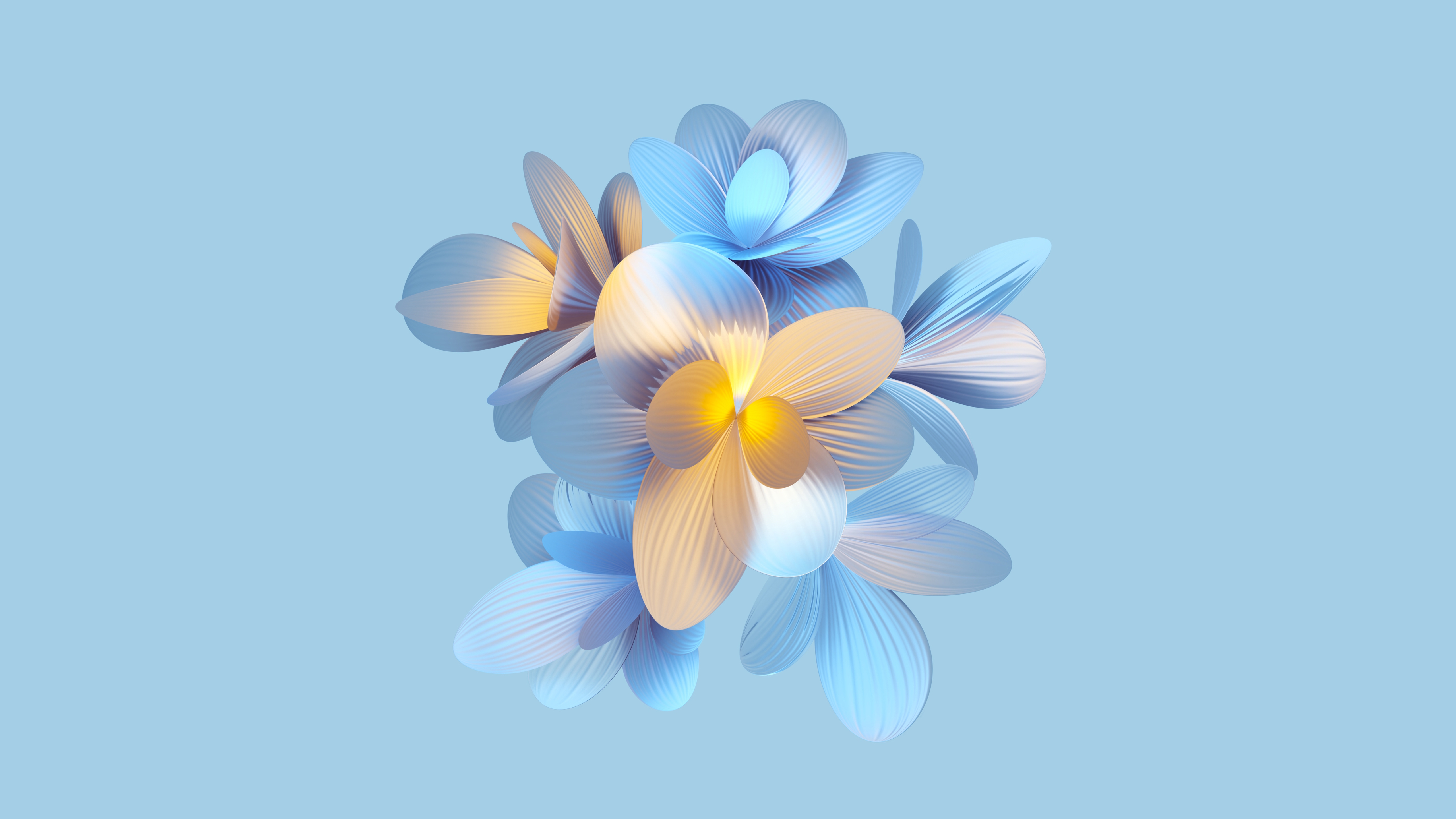 HD wallpaper, 5K, Honor, Stock, Abstract Flower, Pastel Blue, Floral Designs, Cyan