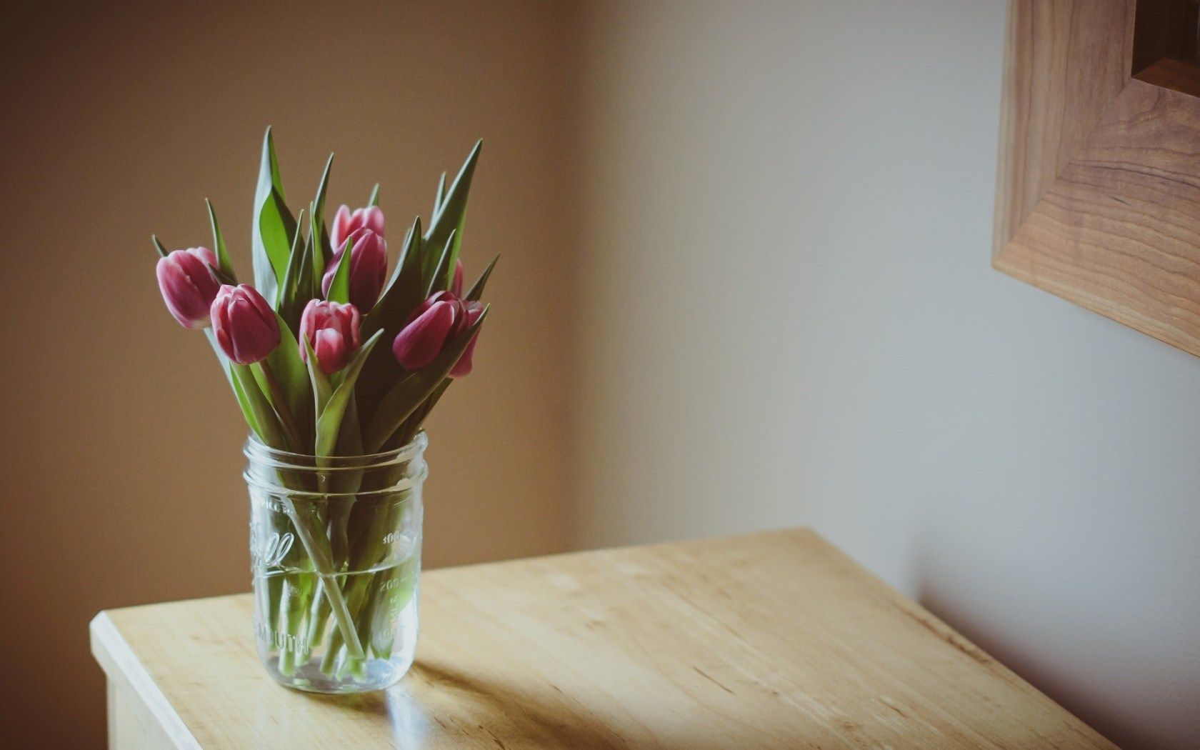 HD wallpaper, Flowers, Tulips, Vase, Pink, Table