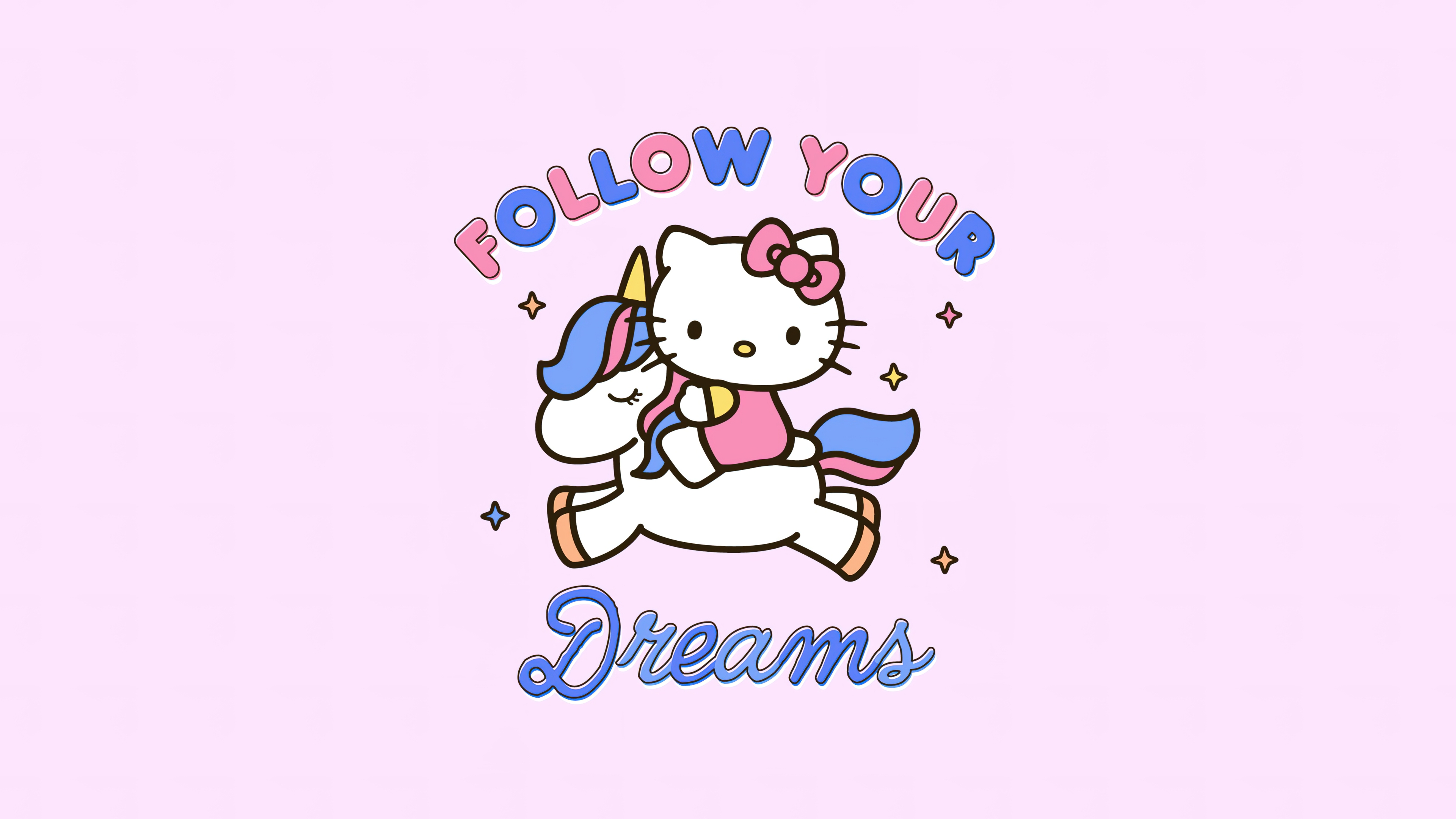 HD wallpaper, Hello Kitty Background, Unicorn, Follow Your Dreams, Sanrio, Magenta Background