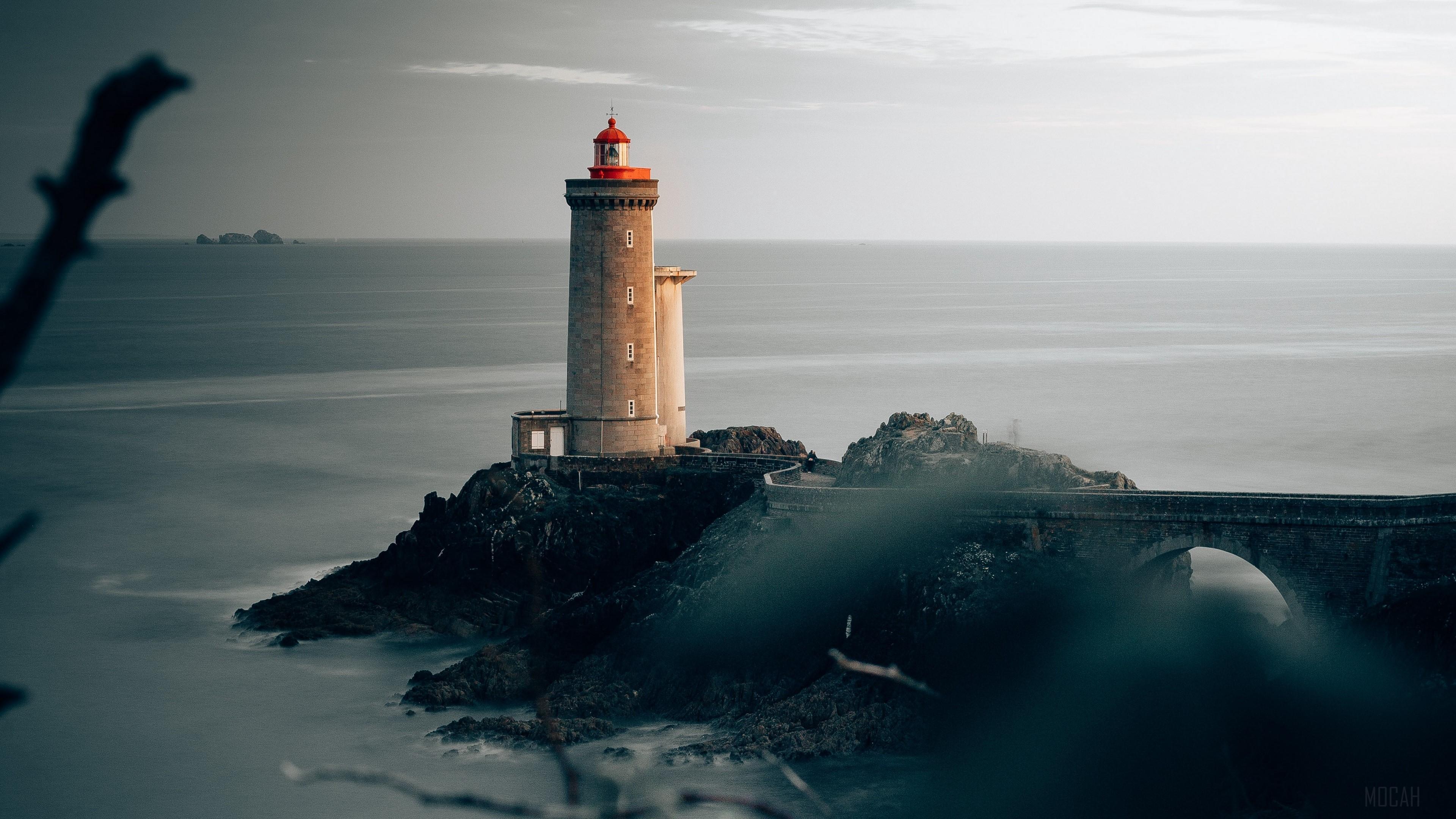 HD wallpaper, France 4K, Sea, Lighthouse, Horizon