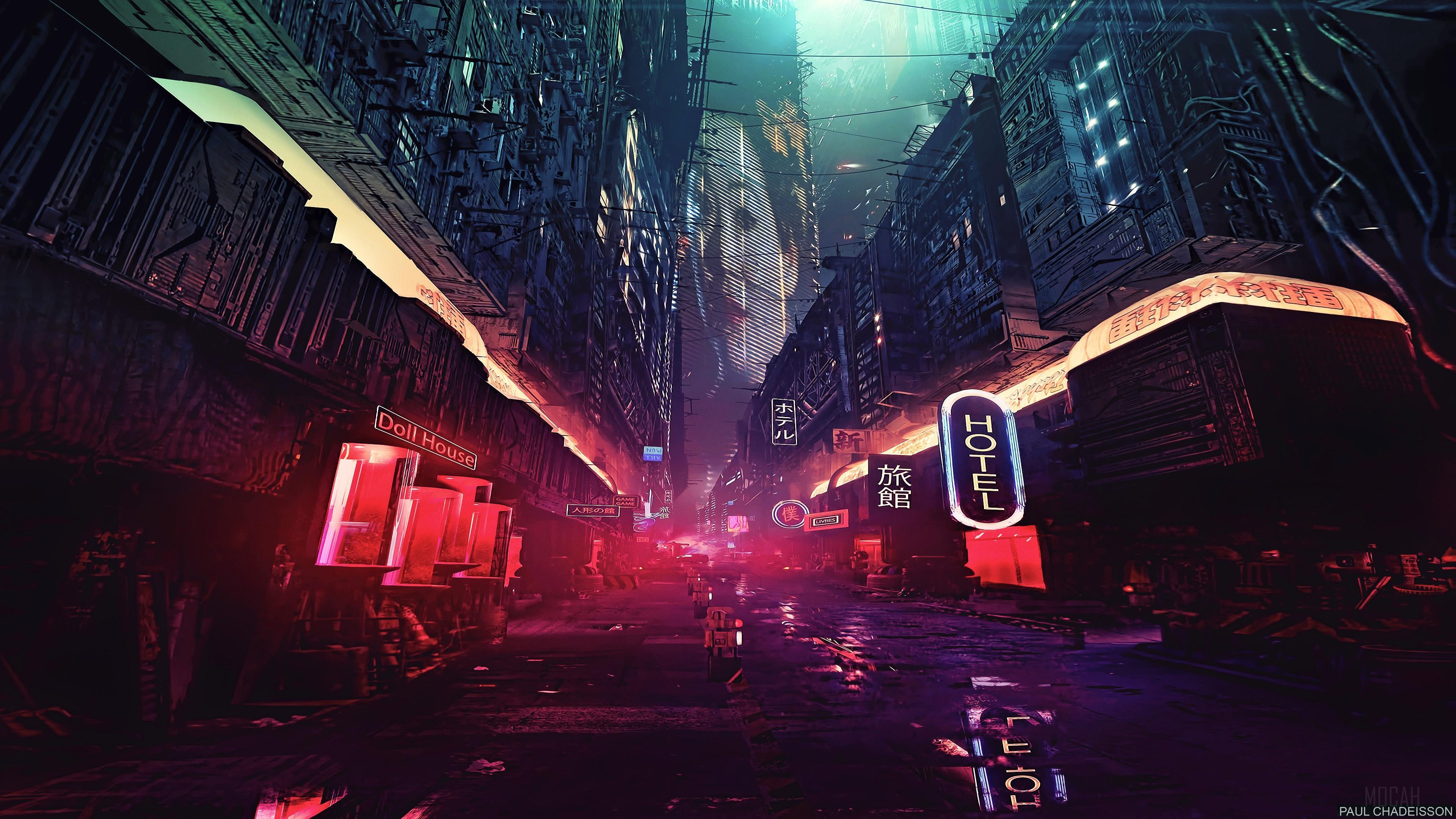 HD wallpaper, Futuristic City Science Fiction Concept Art Digital Art 4K