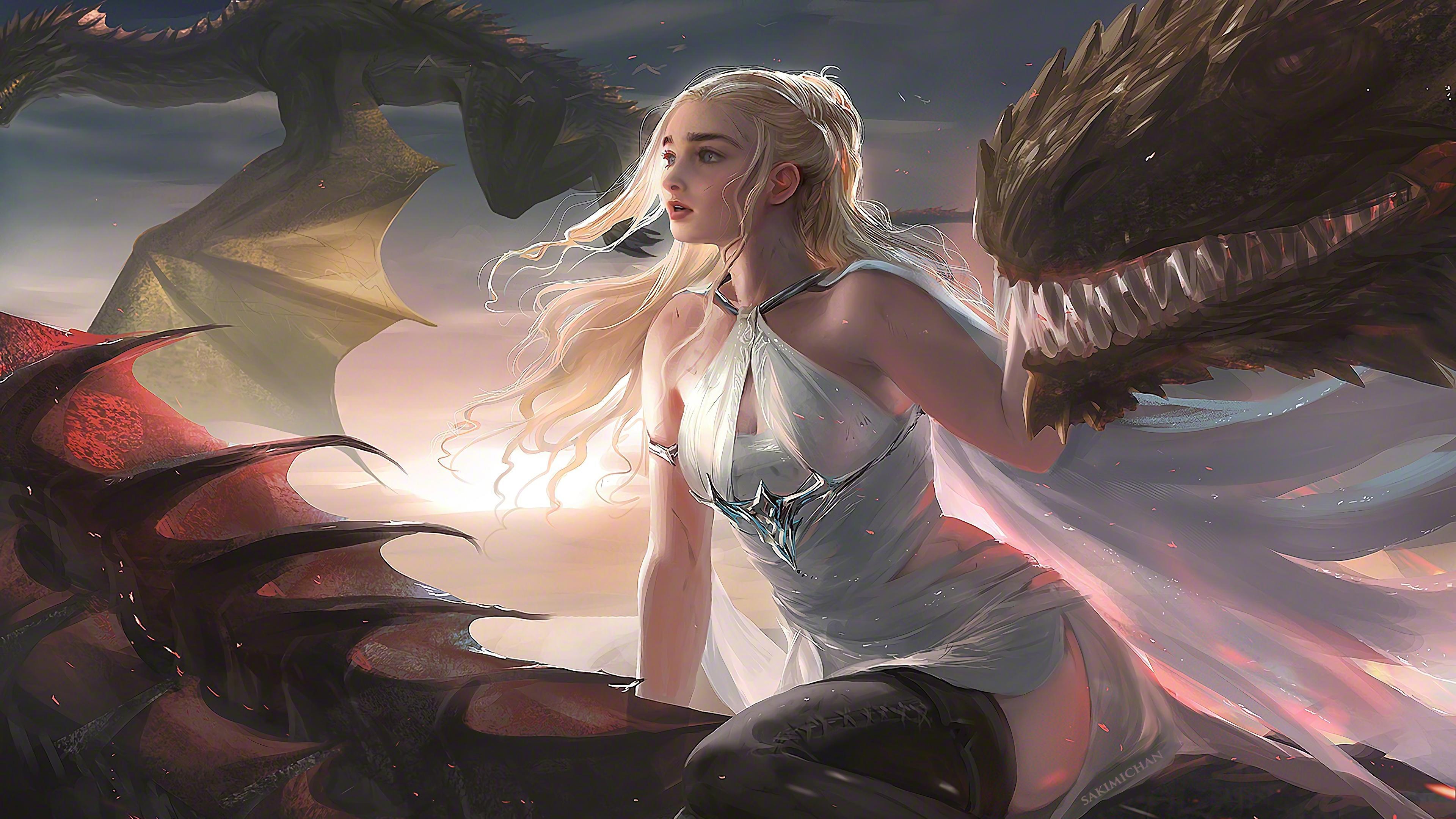 HD wallpaper, Dragon, 4K, Game Of Thrones, Daenerys Targaryen
