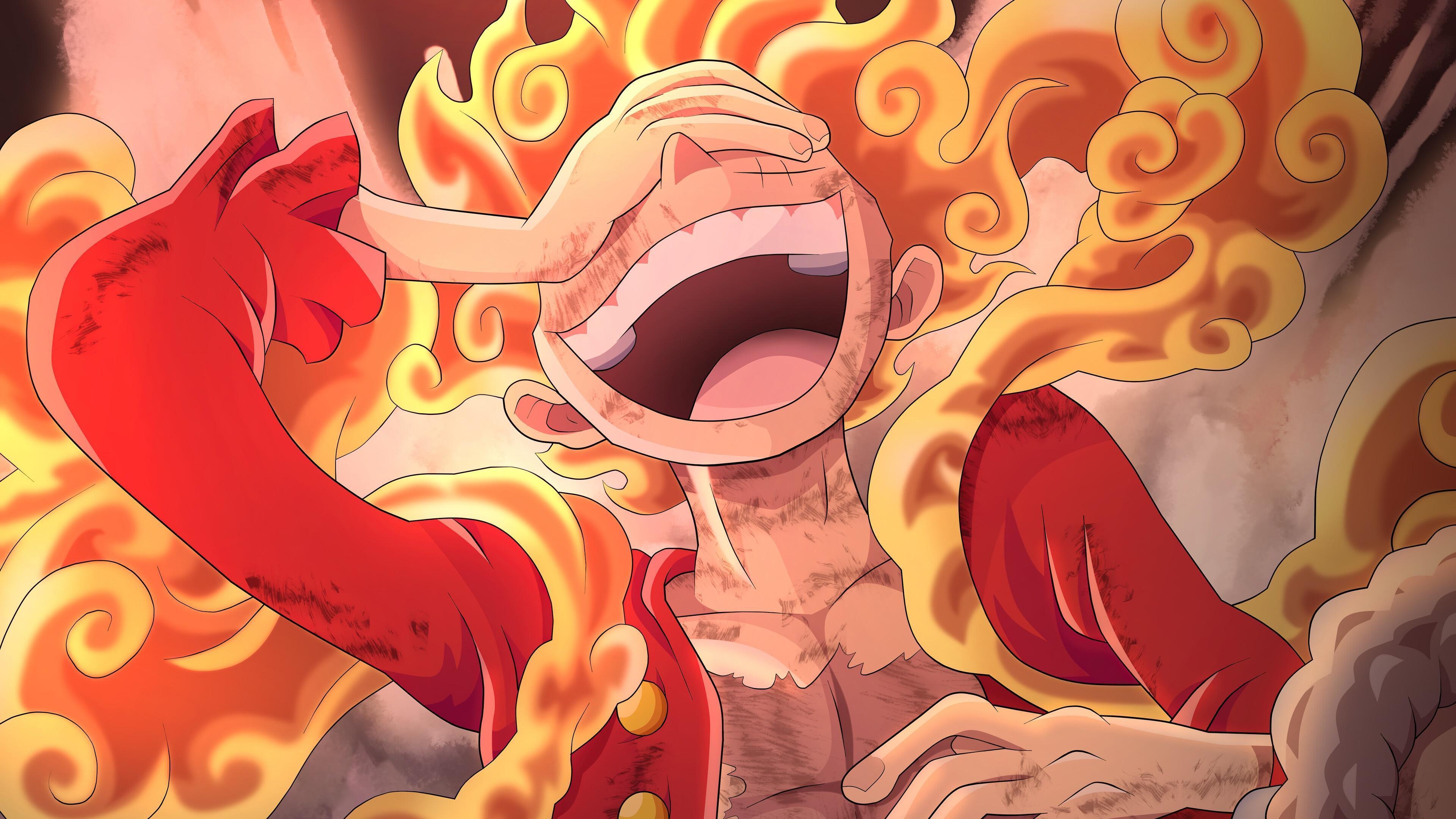 HD wallpaper, Luffy, Sun God, Gear 5, One Piece, 4K, Nika