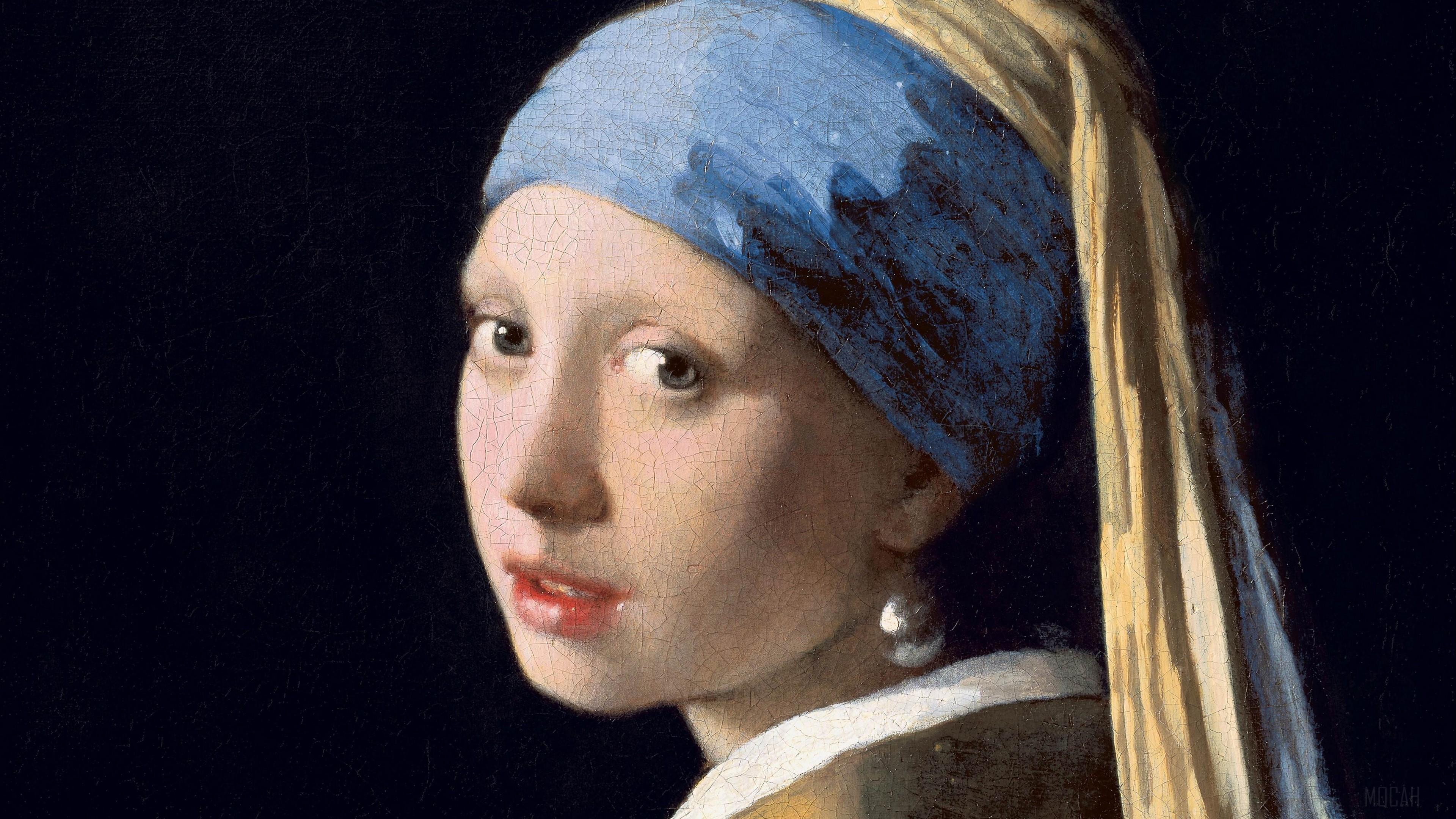 HD wallpaper, Oil, Art 4K, Johannes Vermeer, Girl With A Pearl Earring, Canvas
