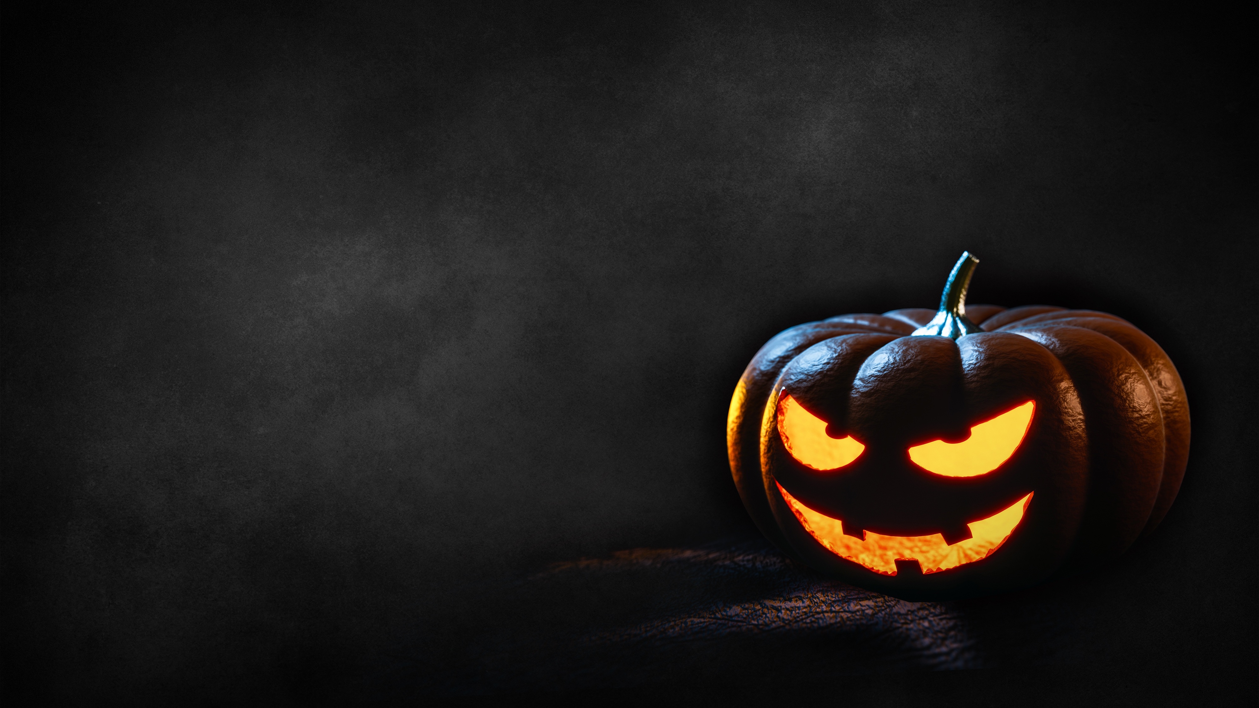 HD wallpaper, Glowing, Halloween Pumpkin, Dark, Scary