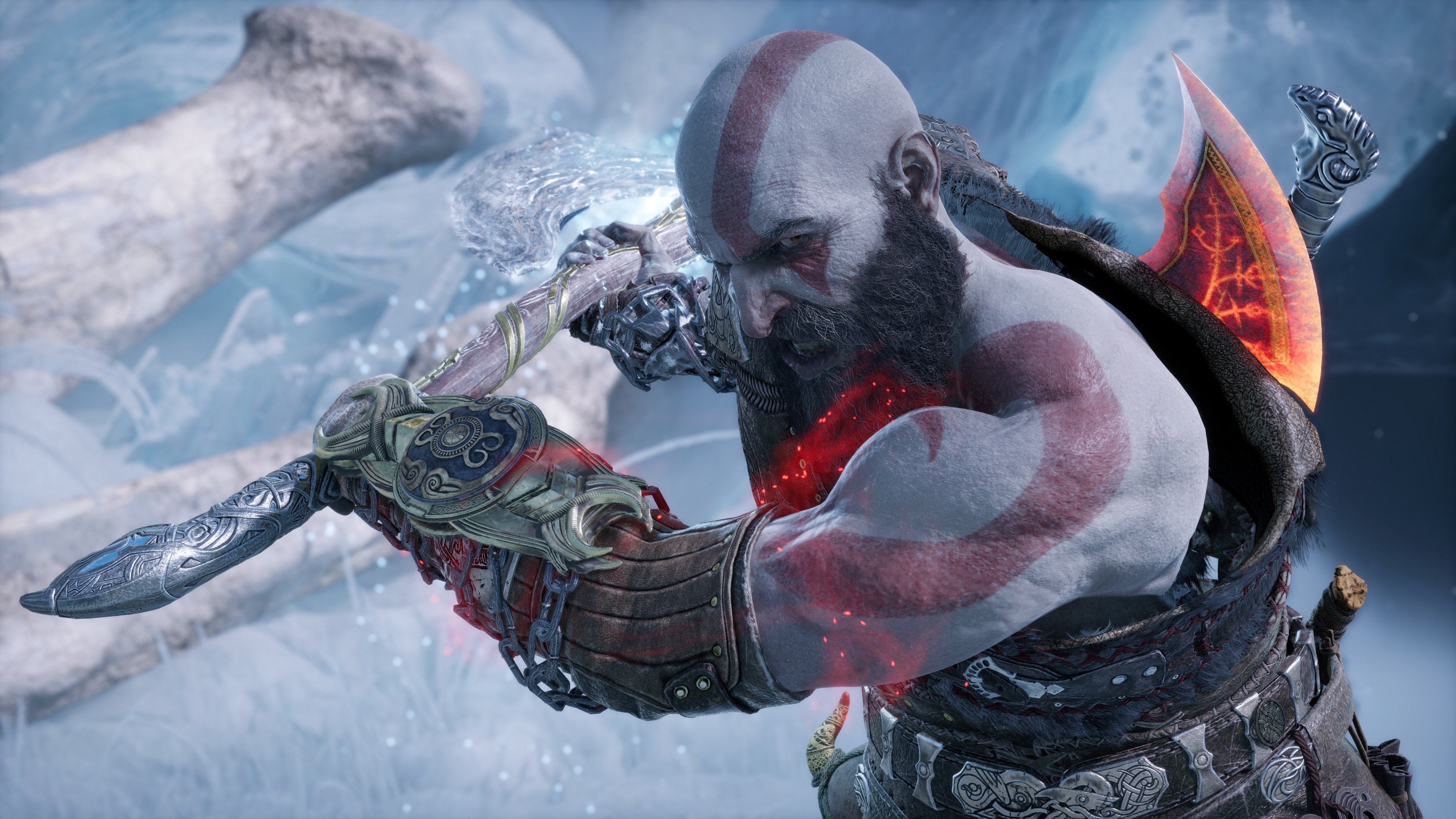 HD wallpaper, Leviathan Axe, Kratos
