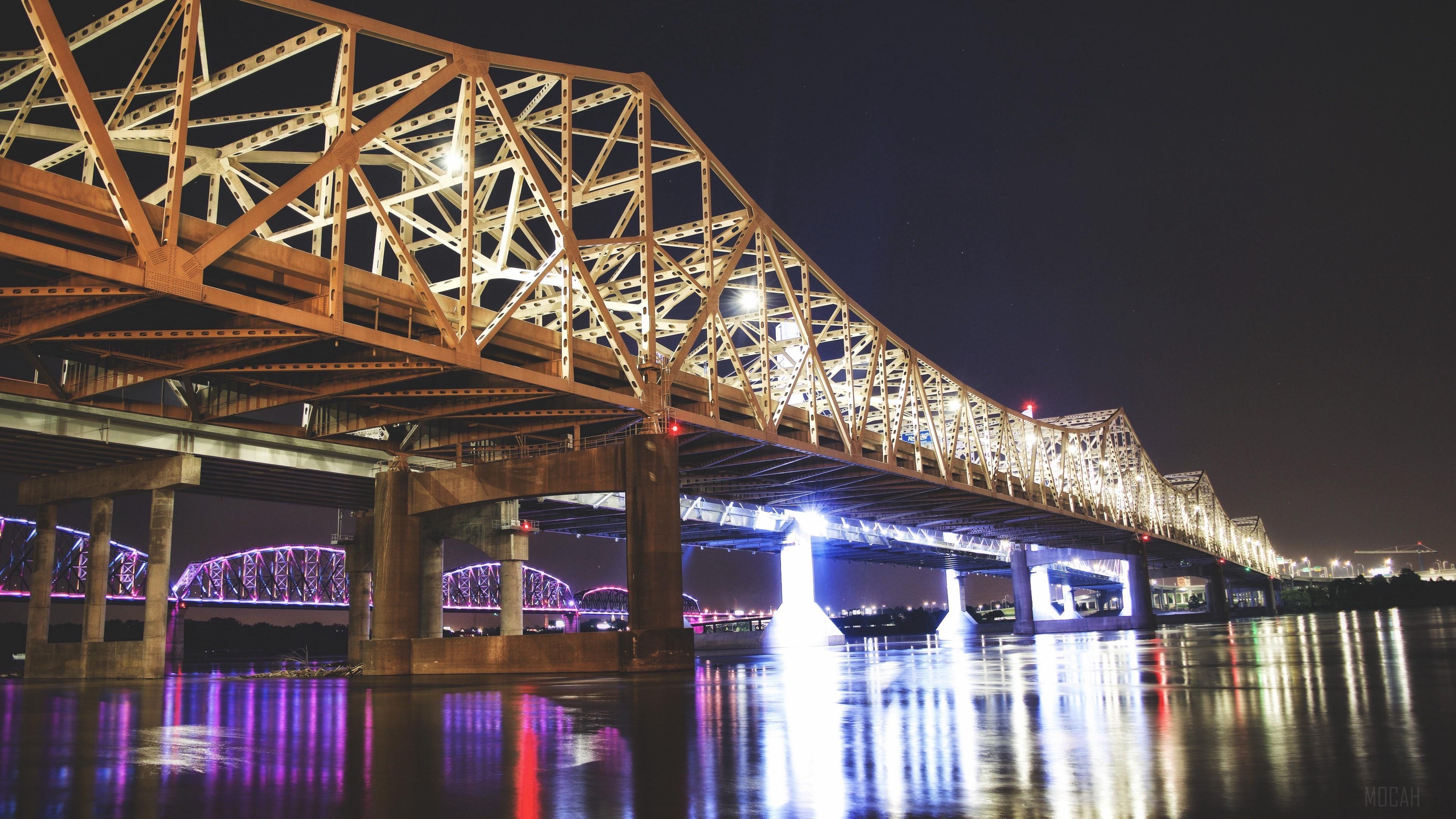 HD wallpaper, Night 4K, Great Bridge, Louisville, Usa