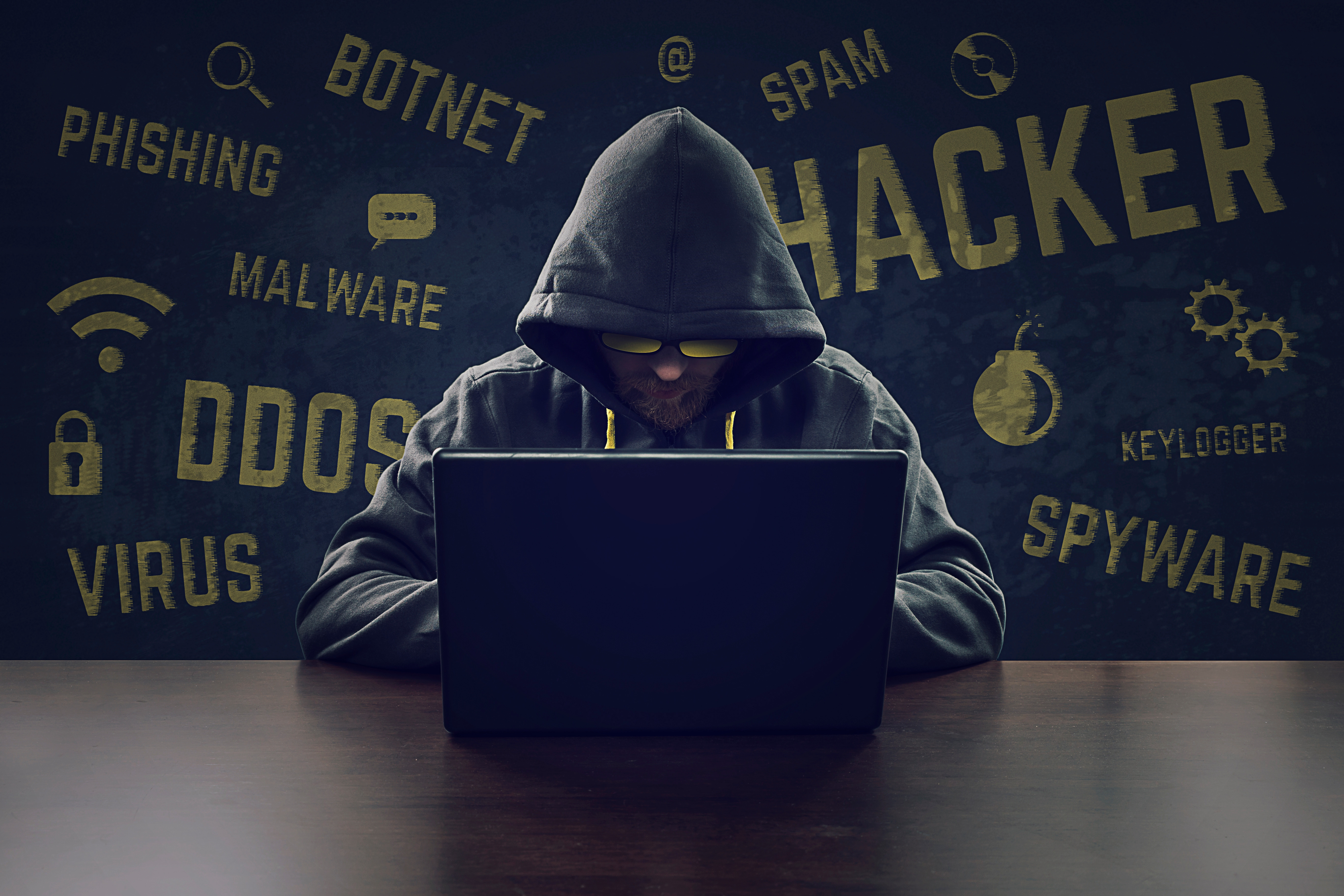 HD wallpaper, Hoodie, Hacker, Malware, Laptop, Hacking, 5K, Programming, Modern, Cyber Security