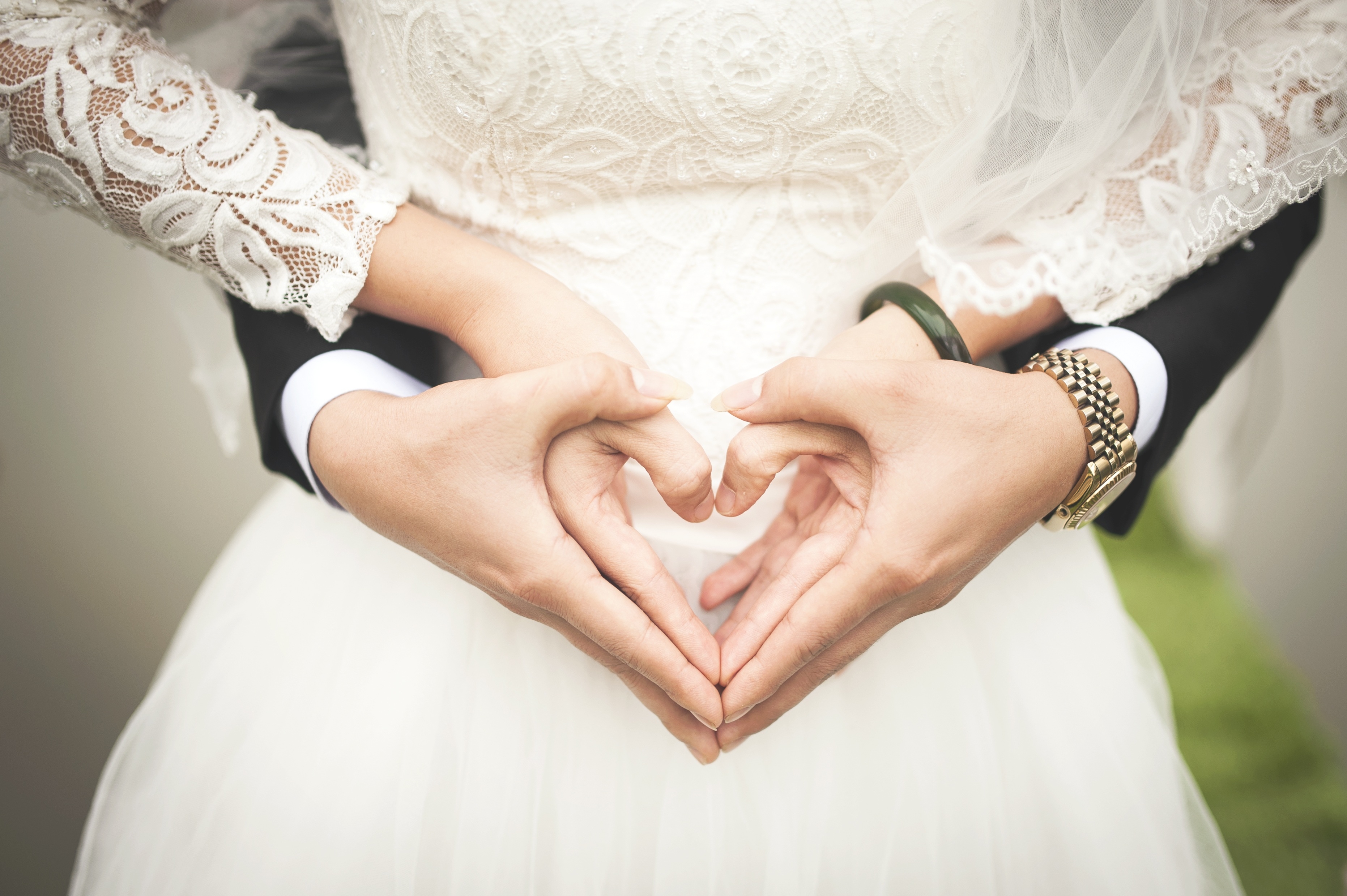 HD wallpaper, Wedding Outfit, Love Heart, Hands Together, Marriage, Bridegroom, Couple, Bride