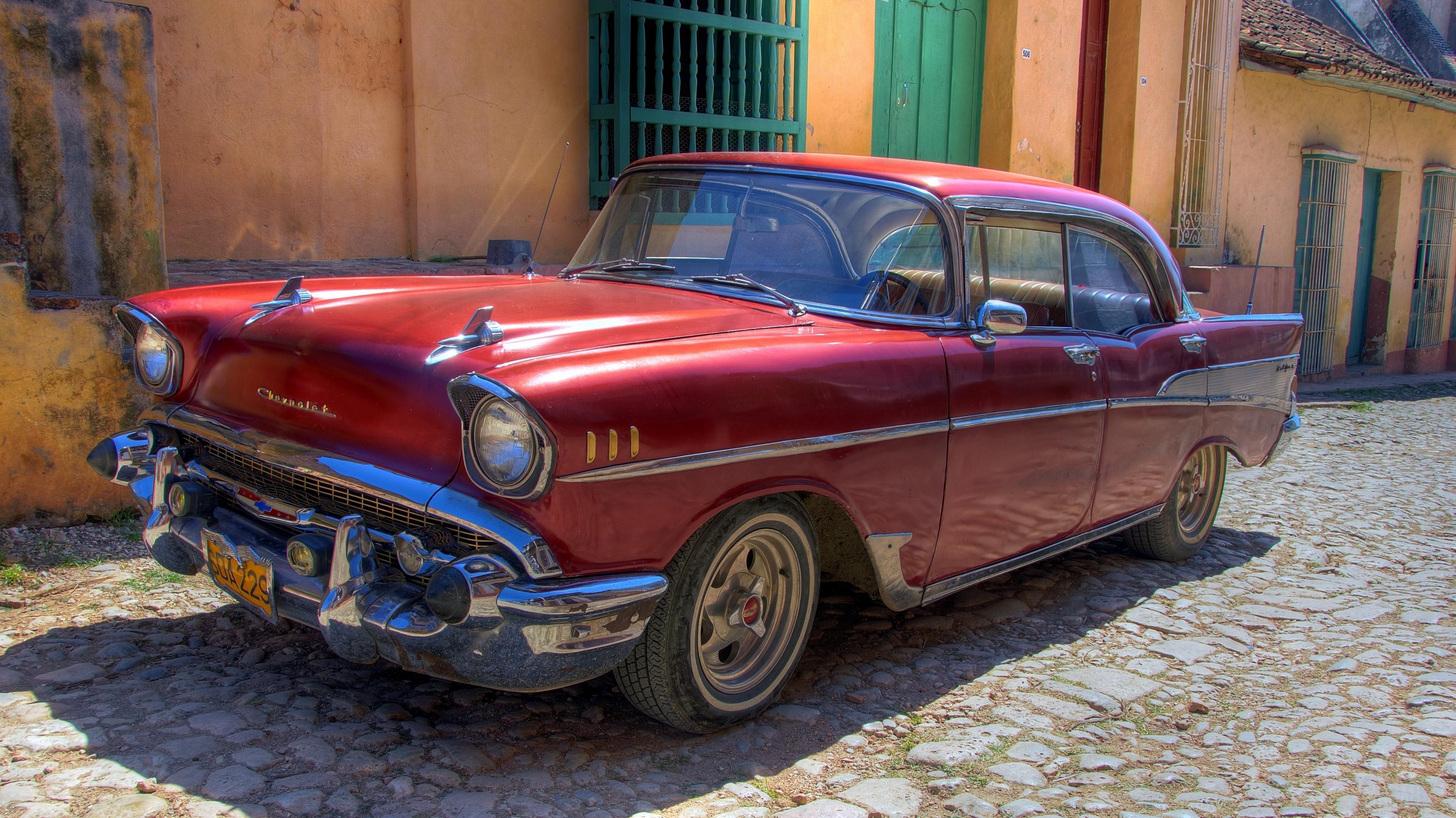 HD wallpaper, Old, Retro, Cars, Chevrolet, Havana 4K, Car, Cuba