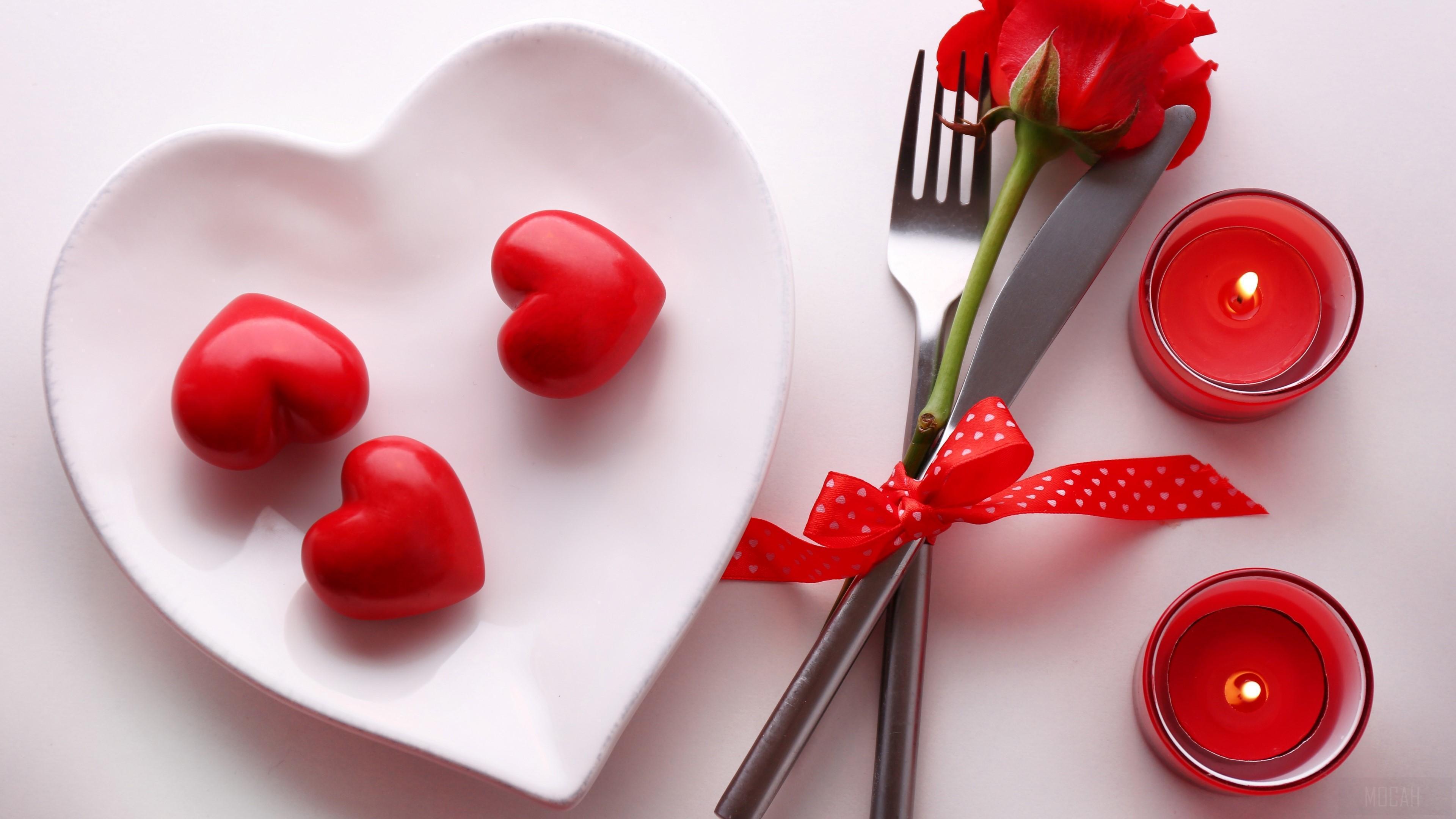 HD wallpaper, Red Rose, Romantic, Love, Candle, Rose 4K, Heart