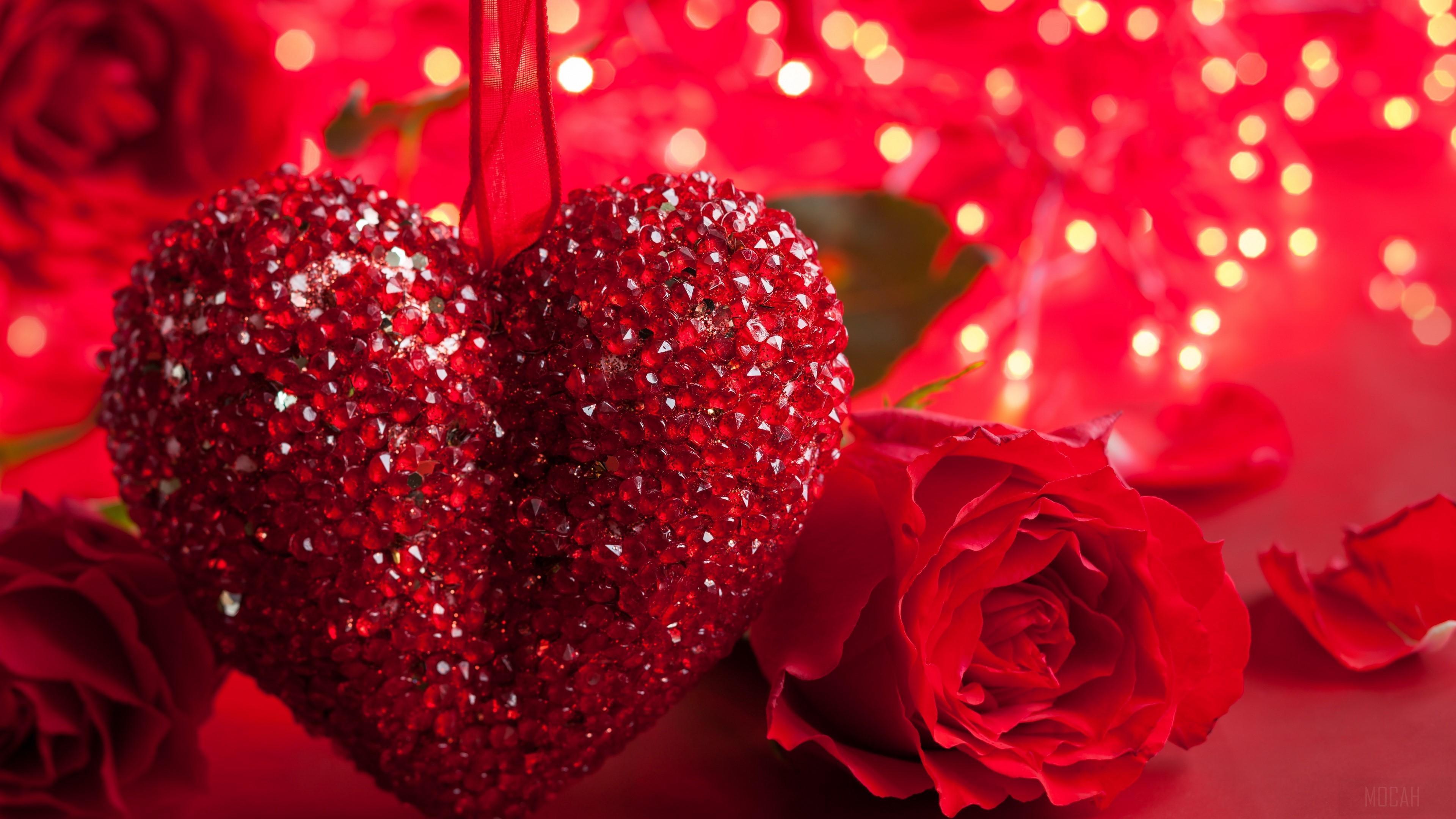 HD wallpaper, St Valentine Day, Love 4K, Rose, Romance, Heart