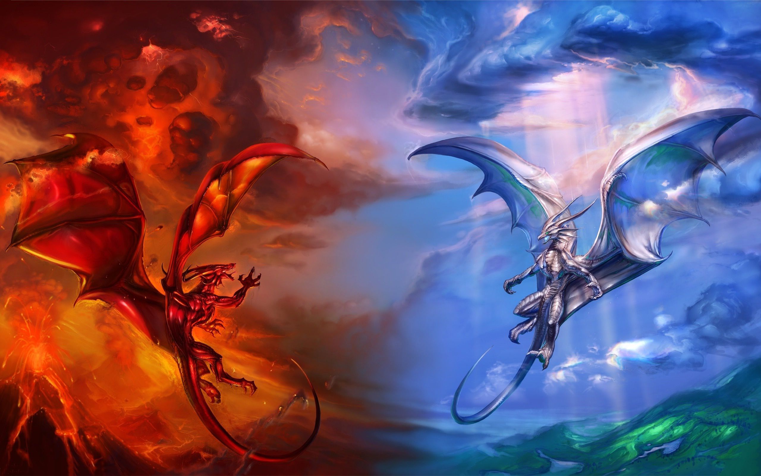 HD wallpaper, Hell, Dragons, Heaven, And