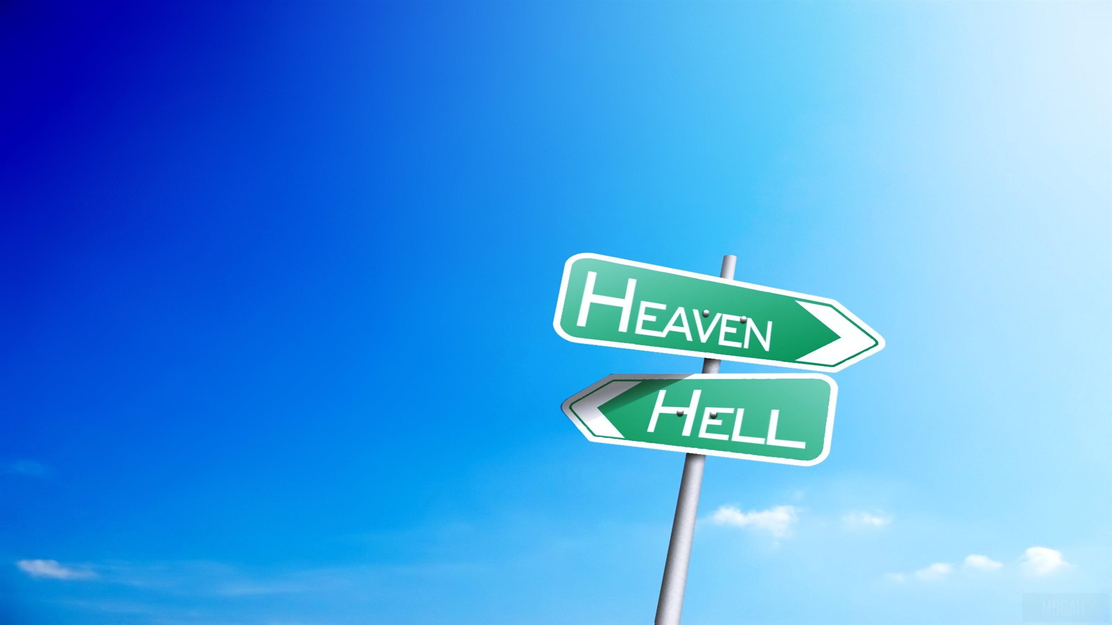 HD wallpaper, Heaven Or Hell Sign Board 4K