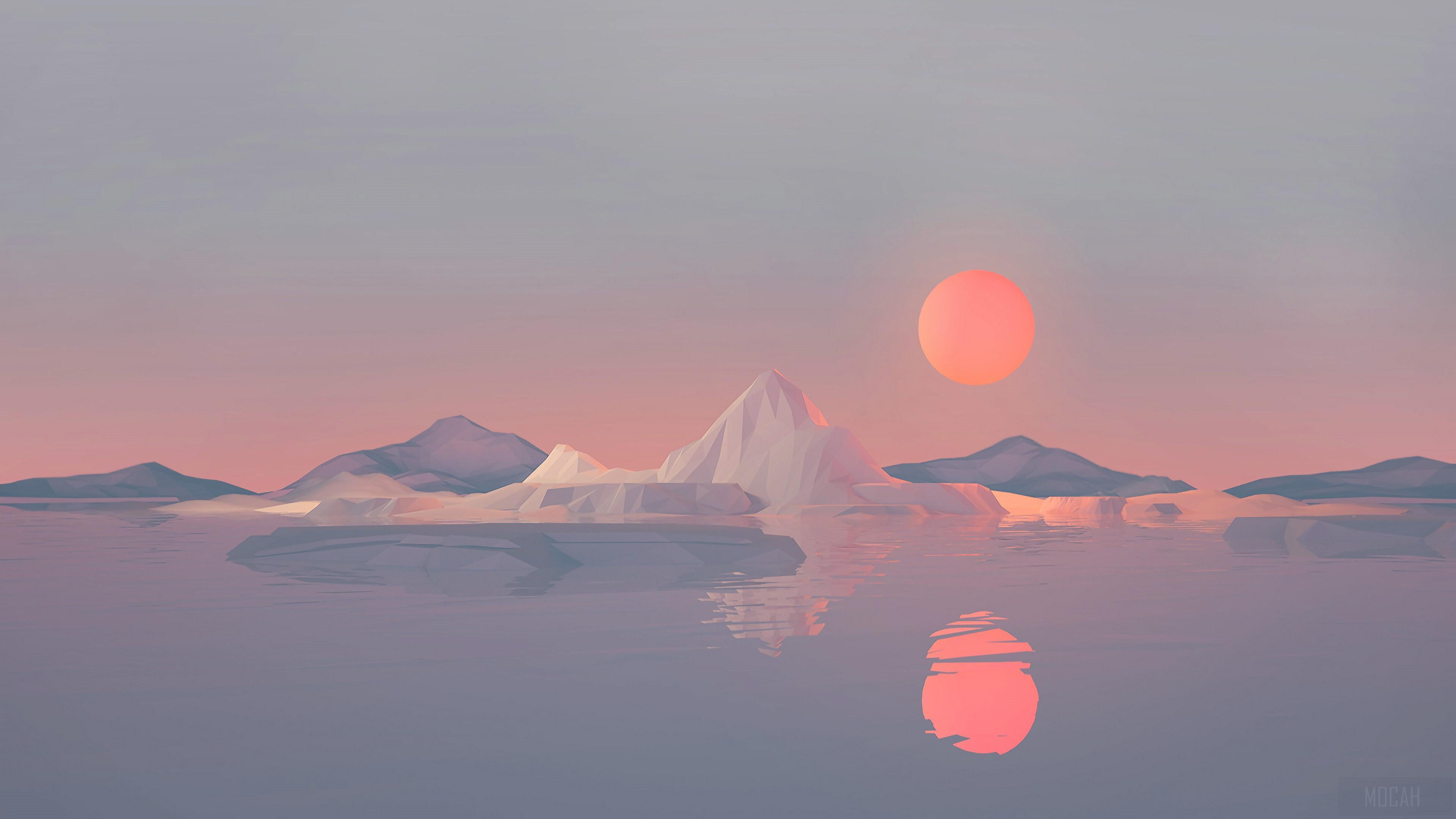 HD wallpaper, Iceberg Minimalist 4K