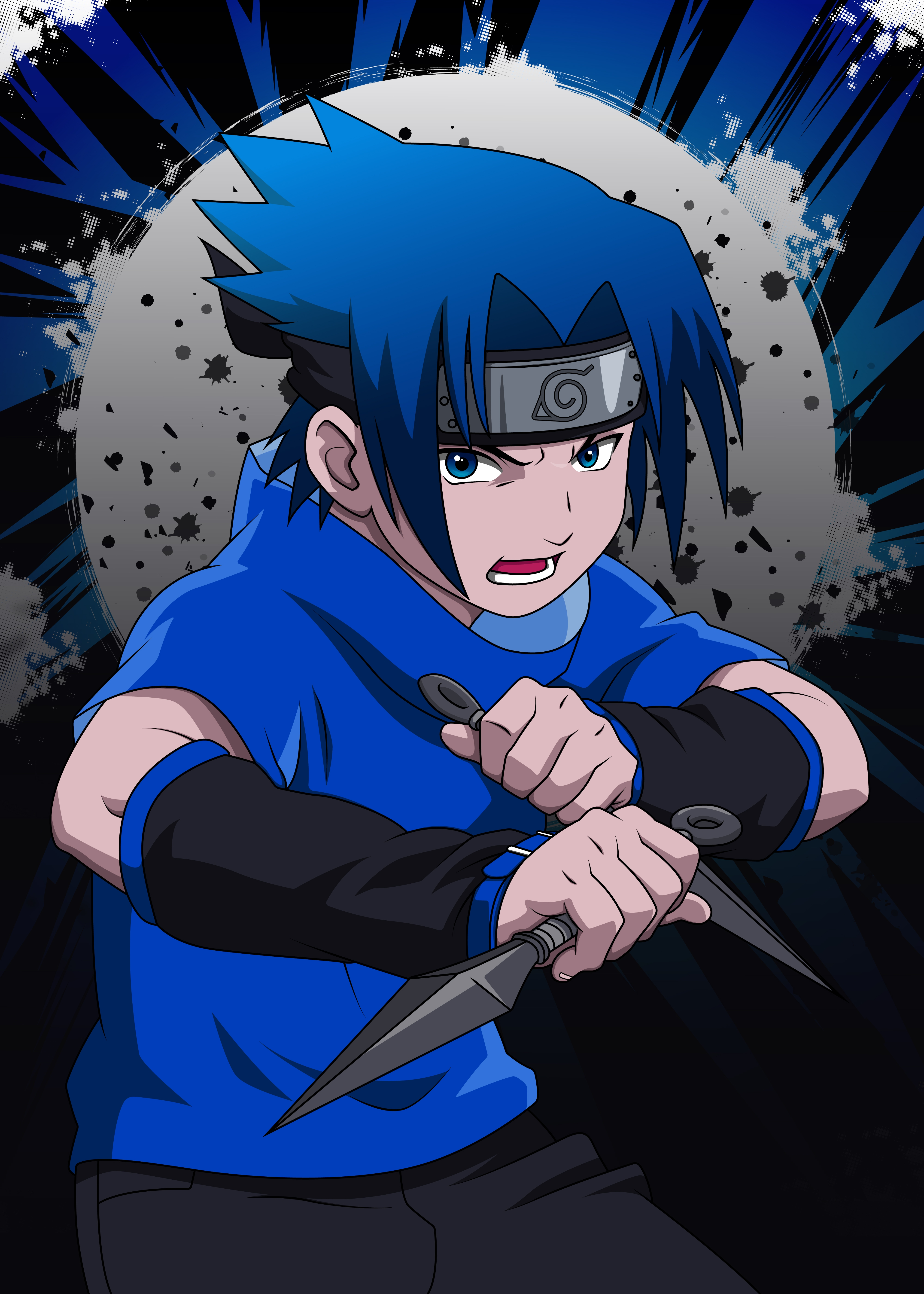 HD wallpaper, Naruto, Illustration, Sasuke Uchiha, Cartoon