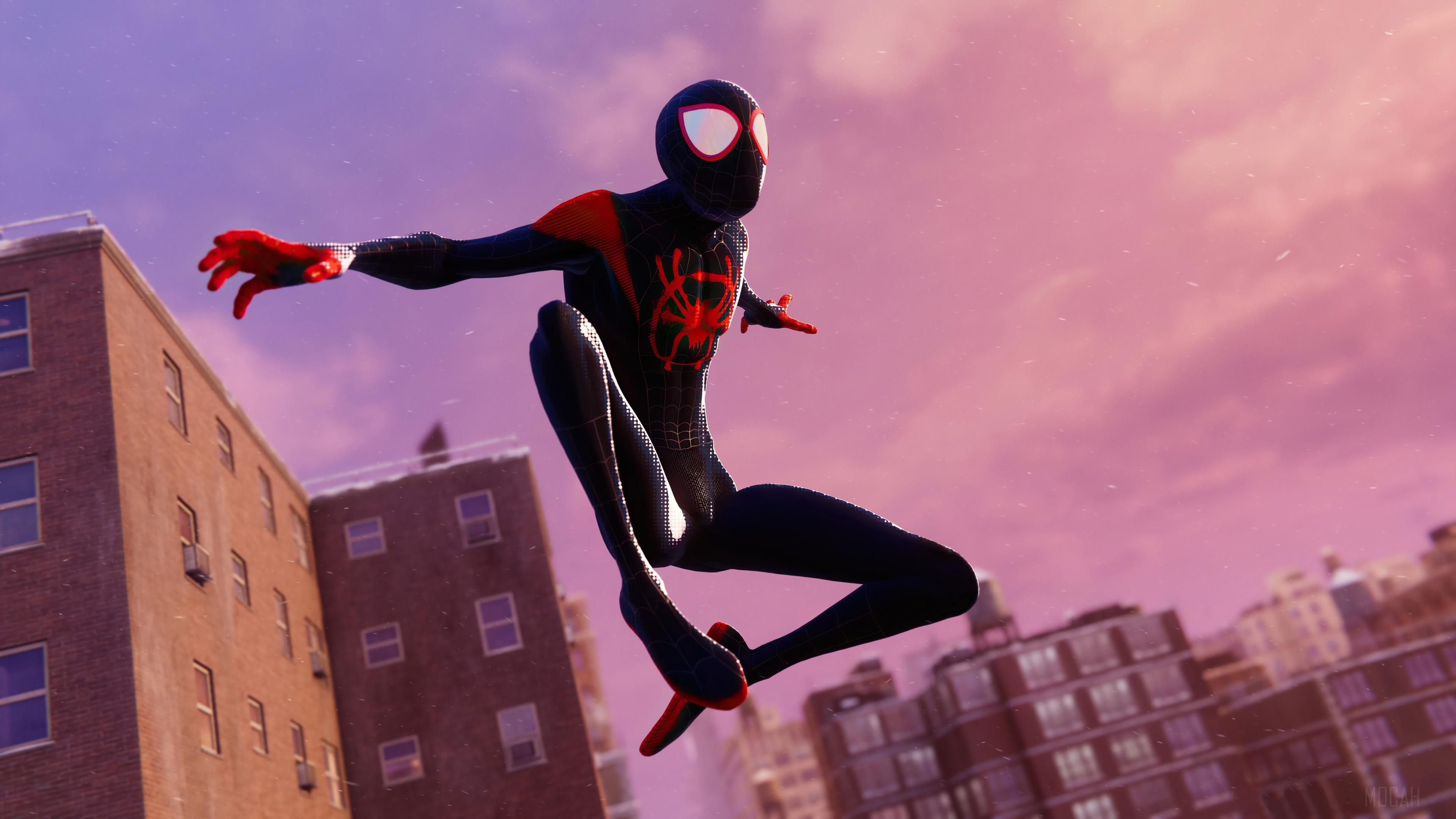 HD wallpaper, Video Game, Marvels Spider Man Miles Morales, Insomniac, Into The Spider Verse Suit 4K, Playstation 5