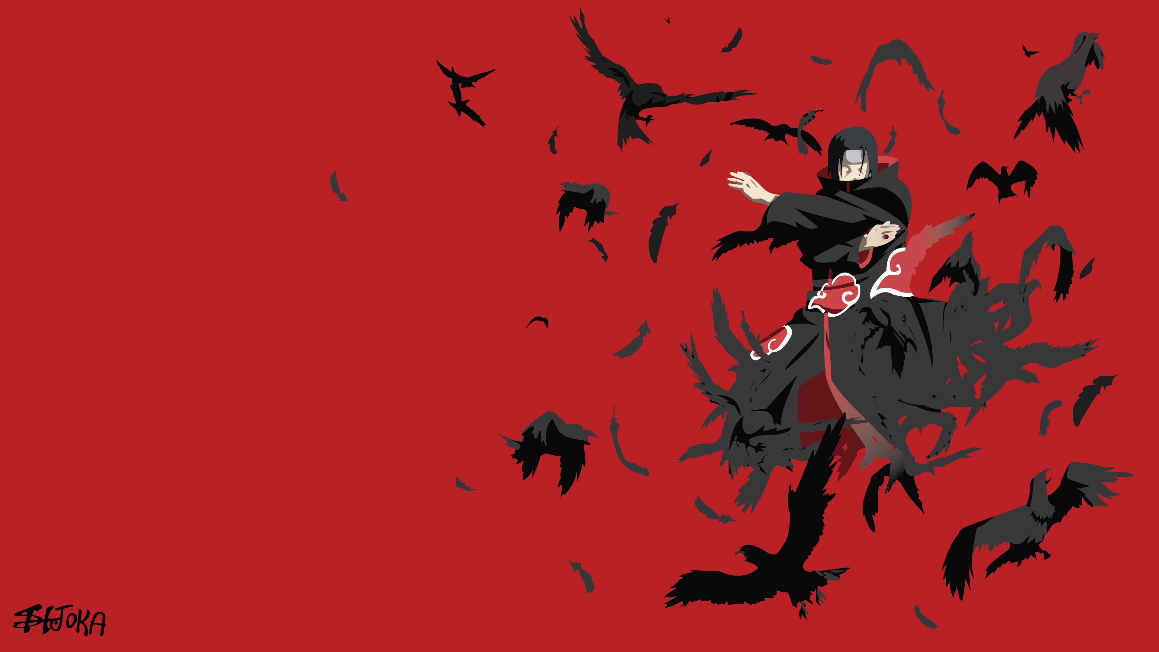 HD wallpaper, Naruto, Red Background, Itachi Uchiha