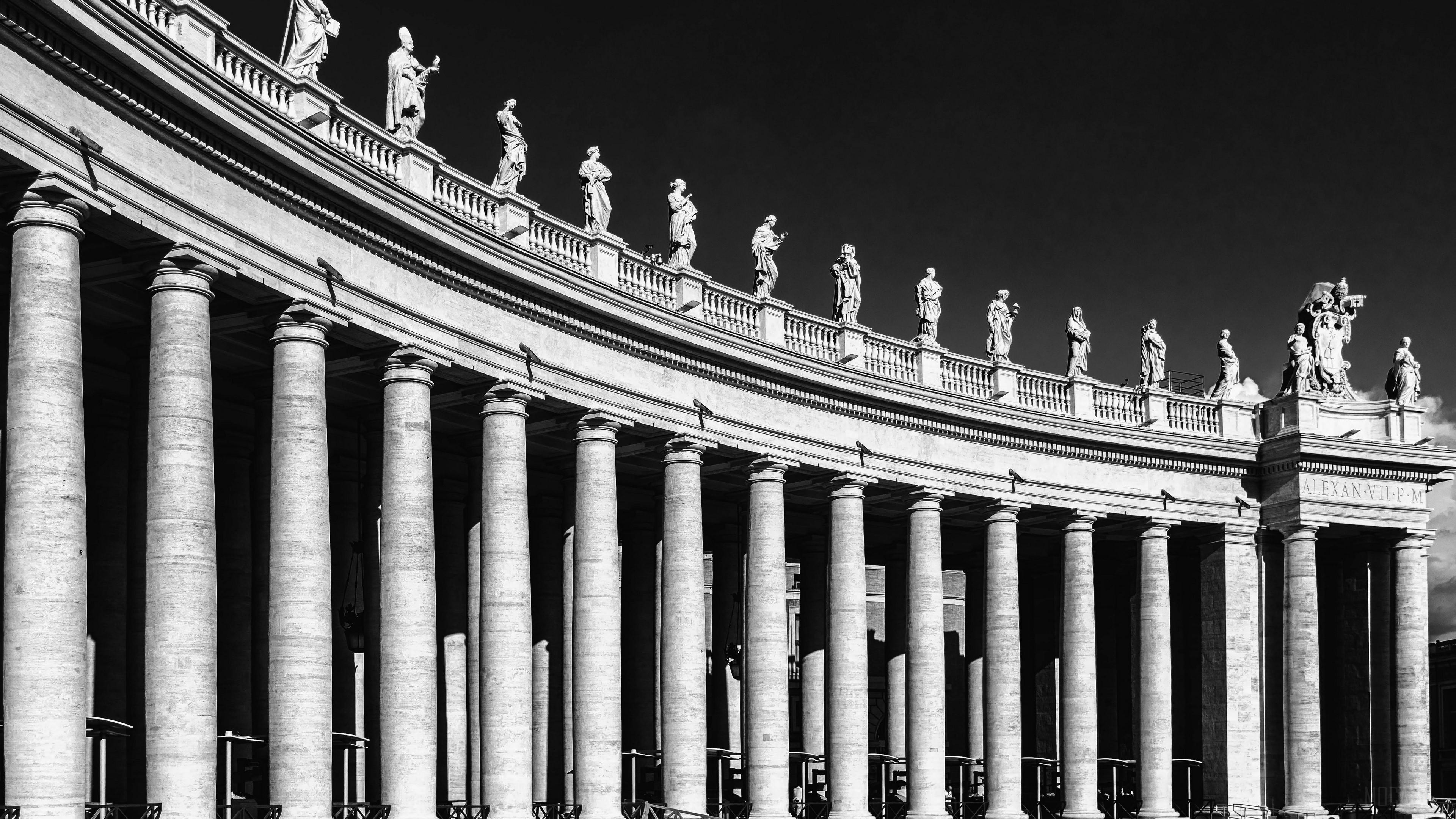 HD wallpaper, Bw 4K, Rome, St Peters Square, Italy