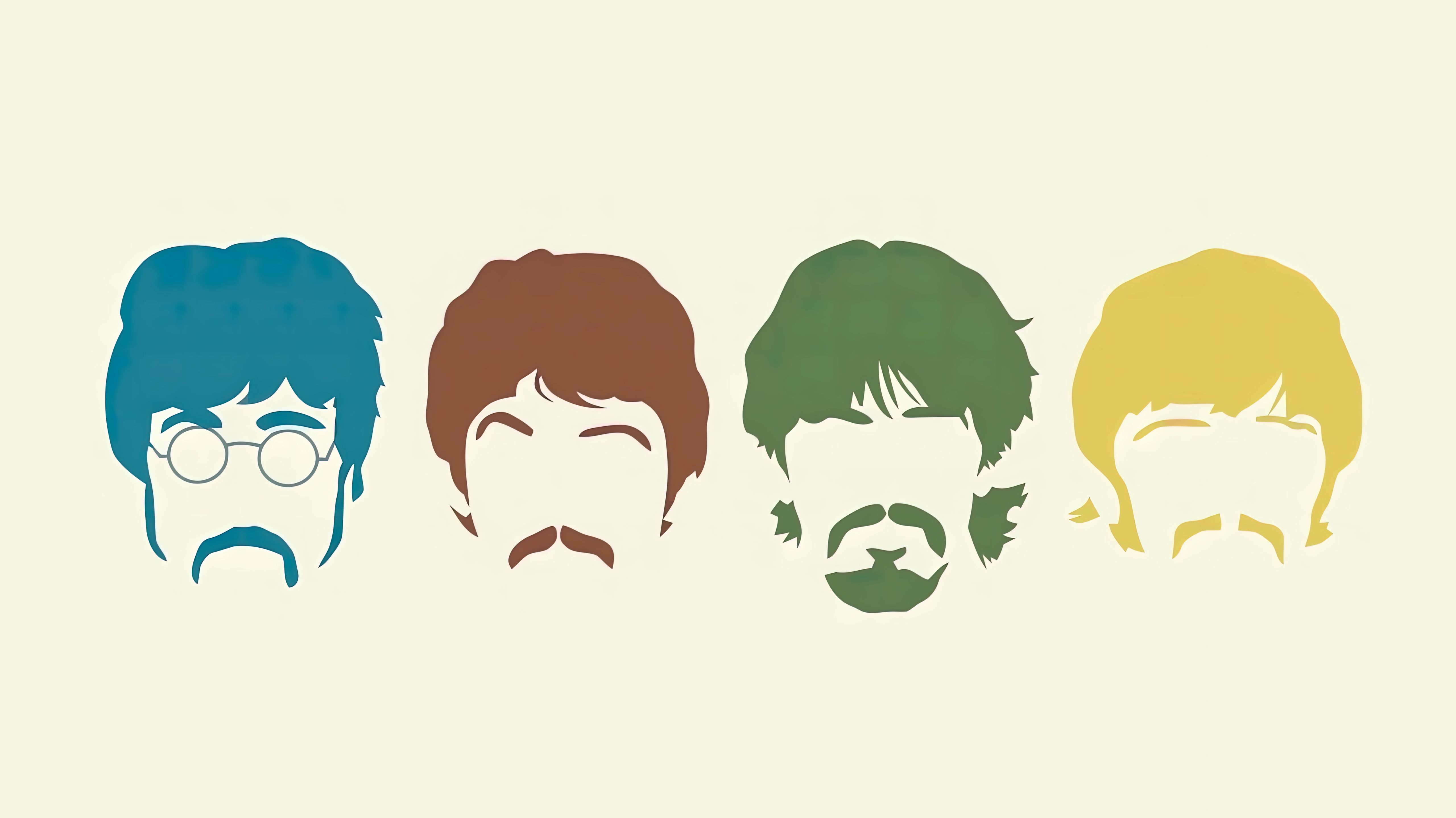 HD wallpaper, Minimalist, Simple, 5K, John Lennon, Paul Mccartney, The Beatles, George Harrison, Ringo Starr