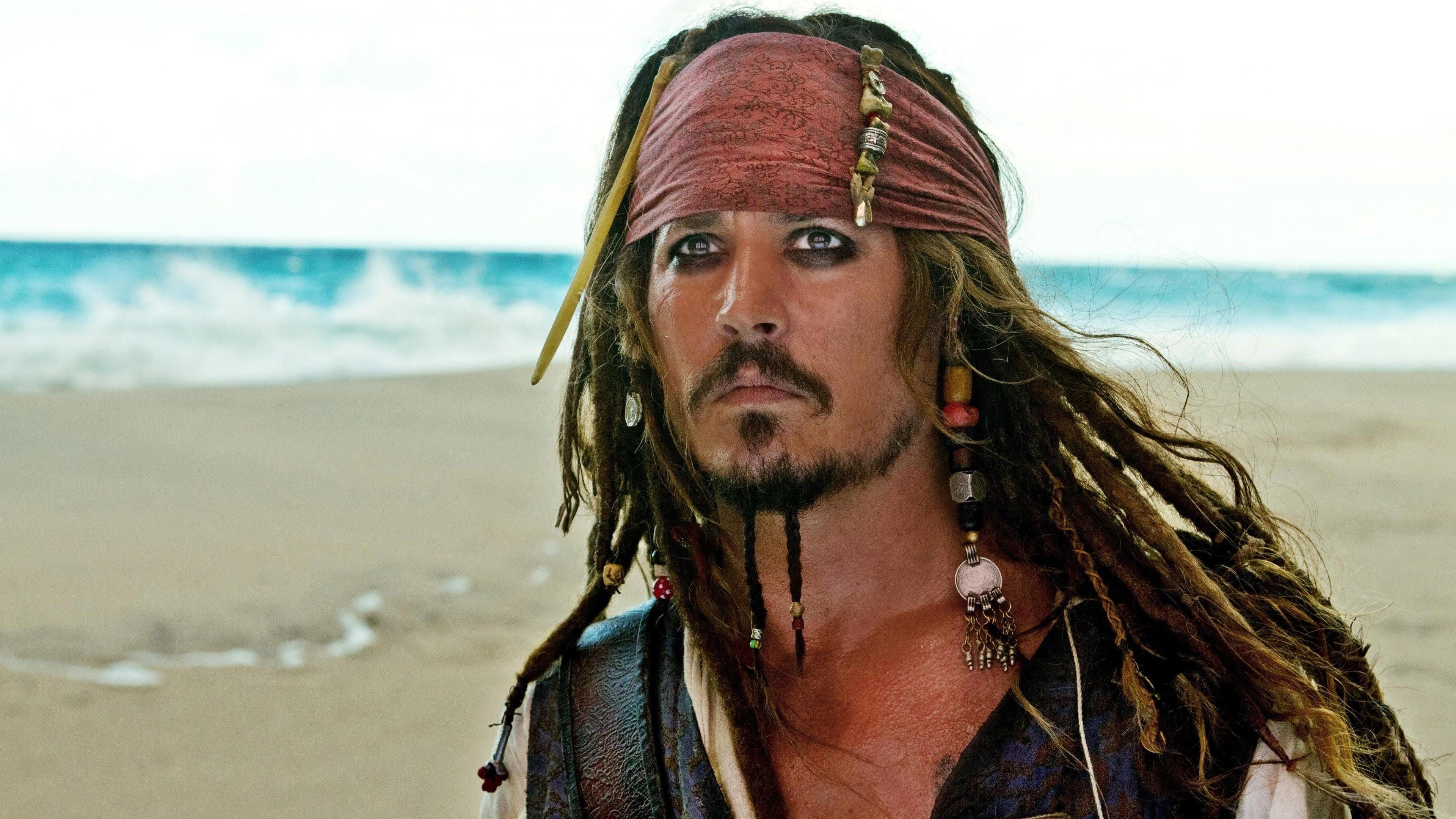 HD wallpaper, Johnny Depp Pirates Of Caribbean 4K