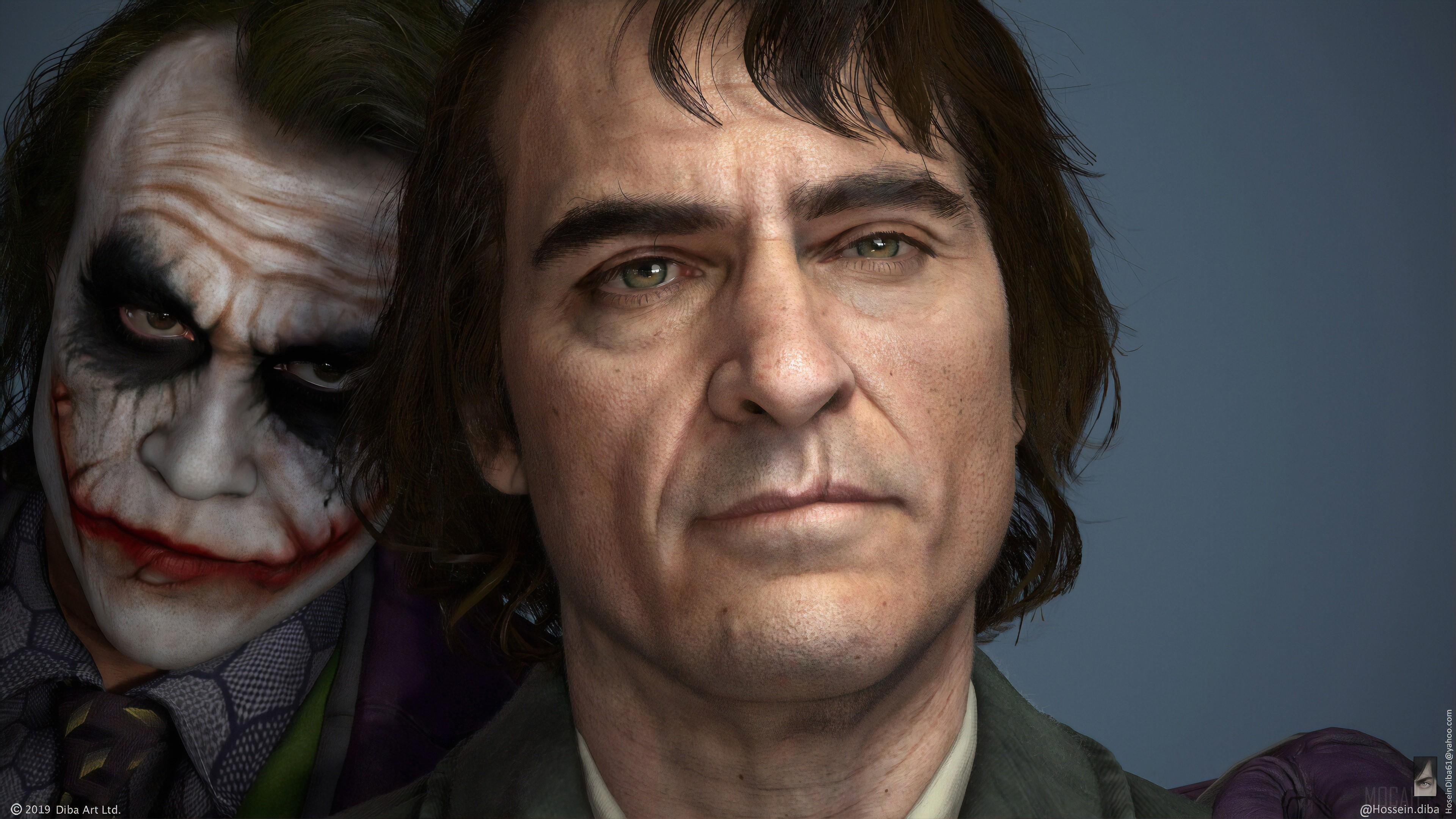 HD wallpaper, Joker Joaquin Phoenix Heath Ledger 4K