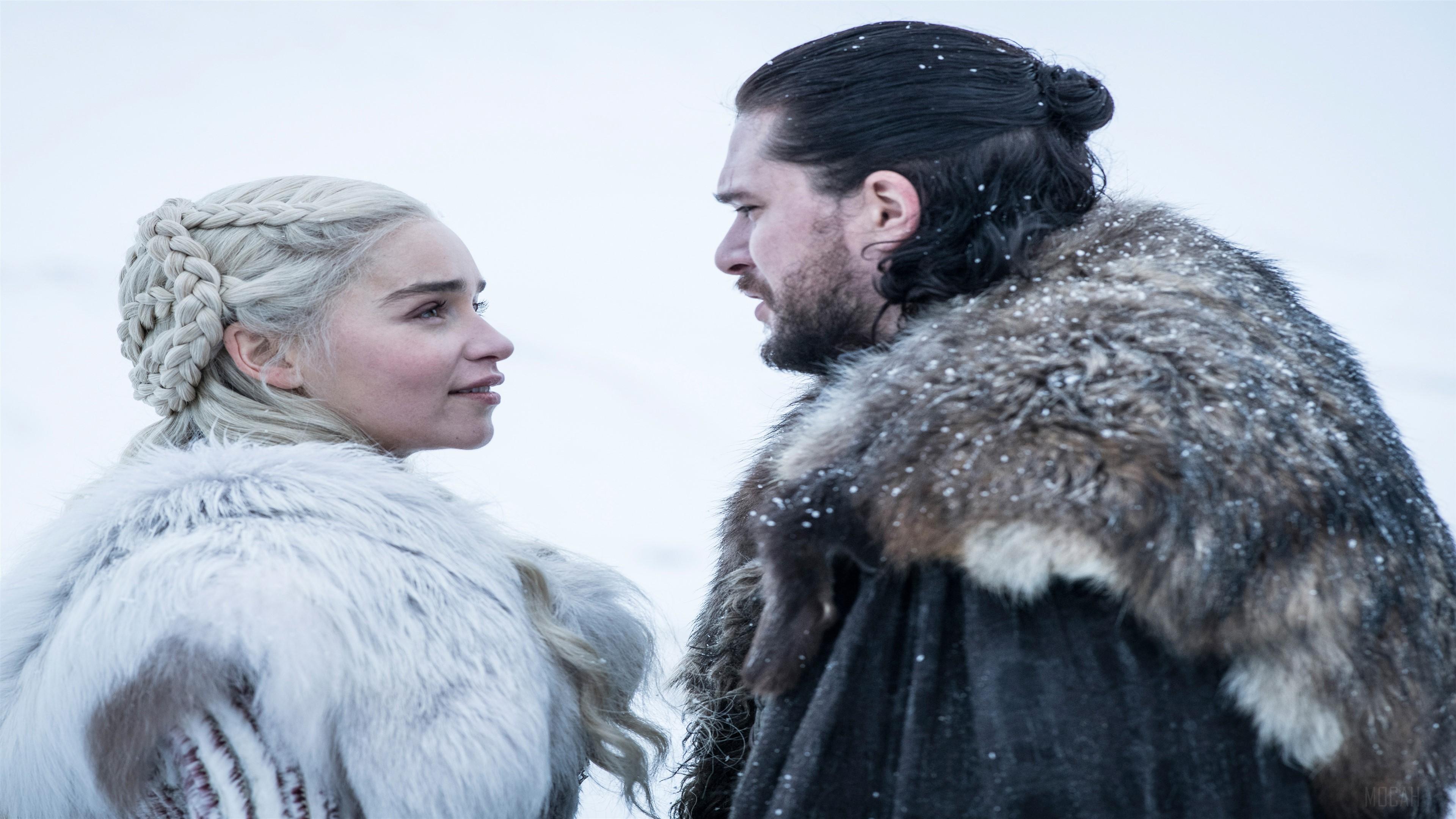 HD wallpaper, Jon Snow And Daenerys Targaryen In Got Season 8 4K