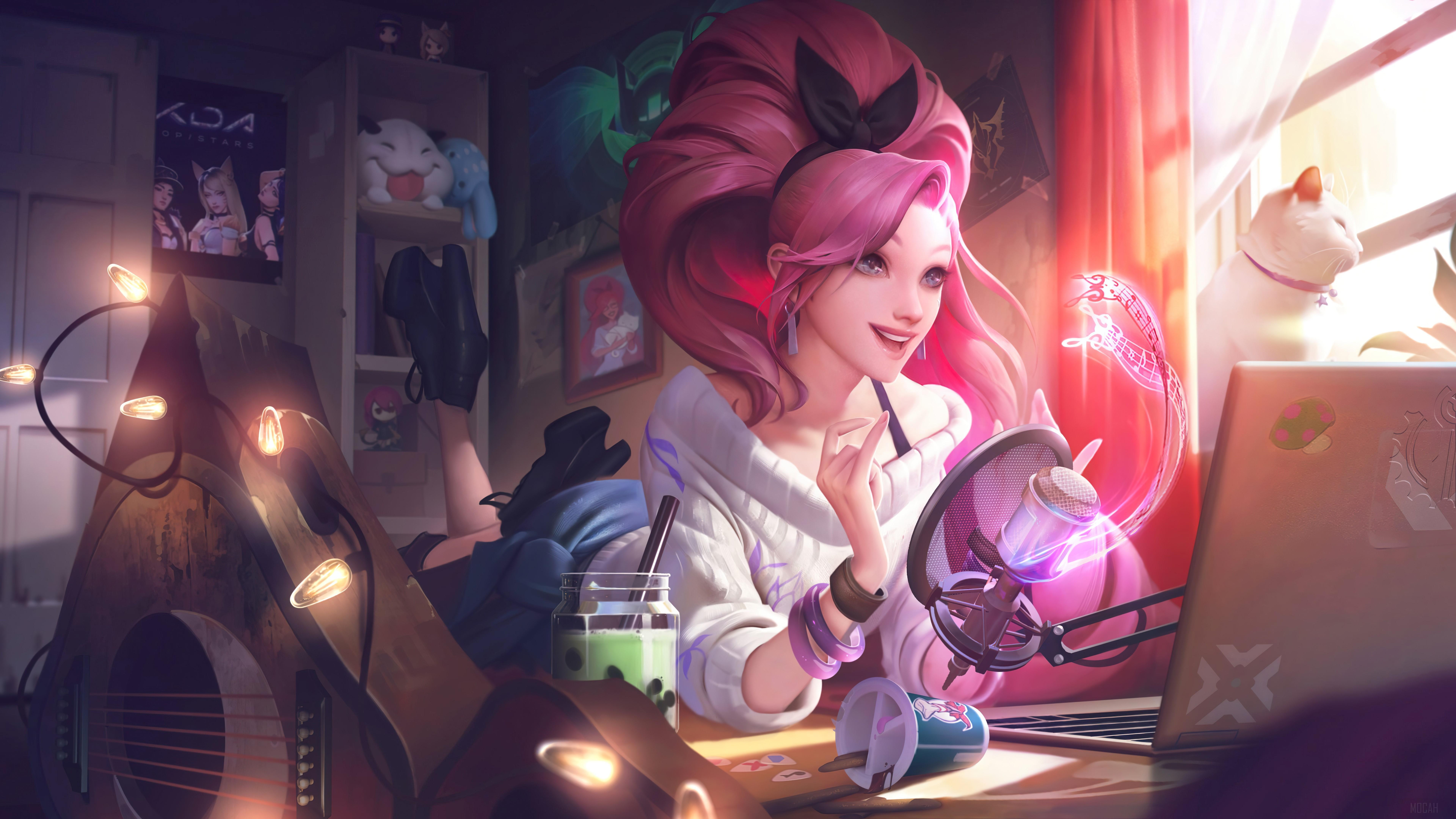 HD wallpaper, Splash Art 4K, All Out, League Of Legends, Kda, Video Game, Lol, Indie, Seraphine
