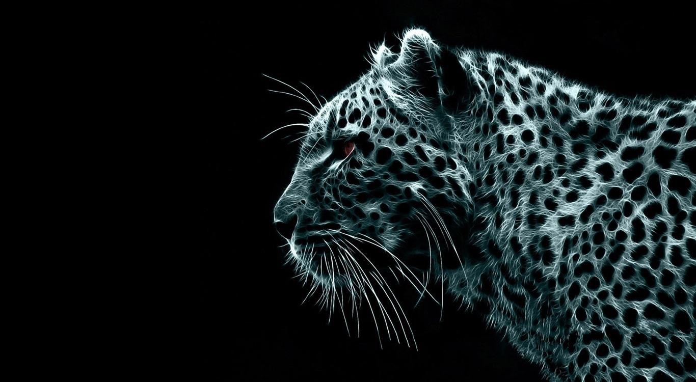 HD wallpaper, Black Background, Fractalius, Cheetah, Leopard, Animals